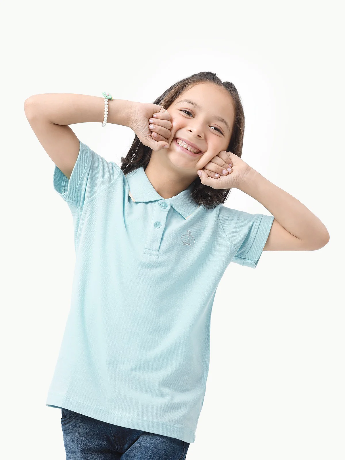 Girl's Aqua Polo Shirt - EGTPS23-001 - Image 2