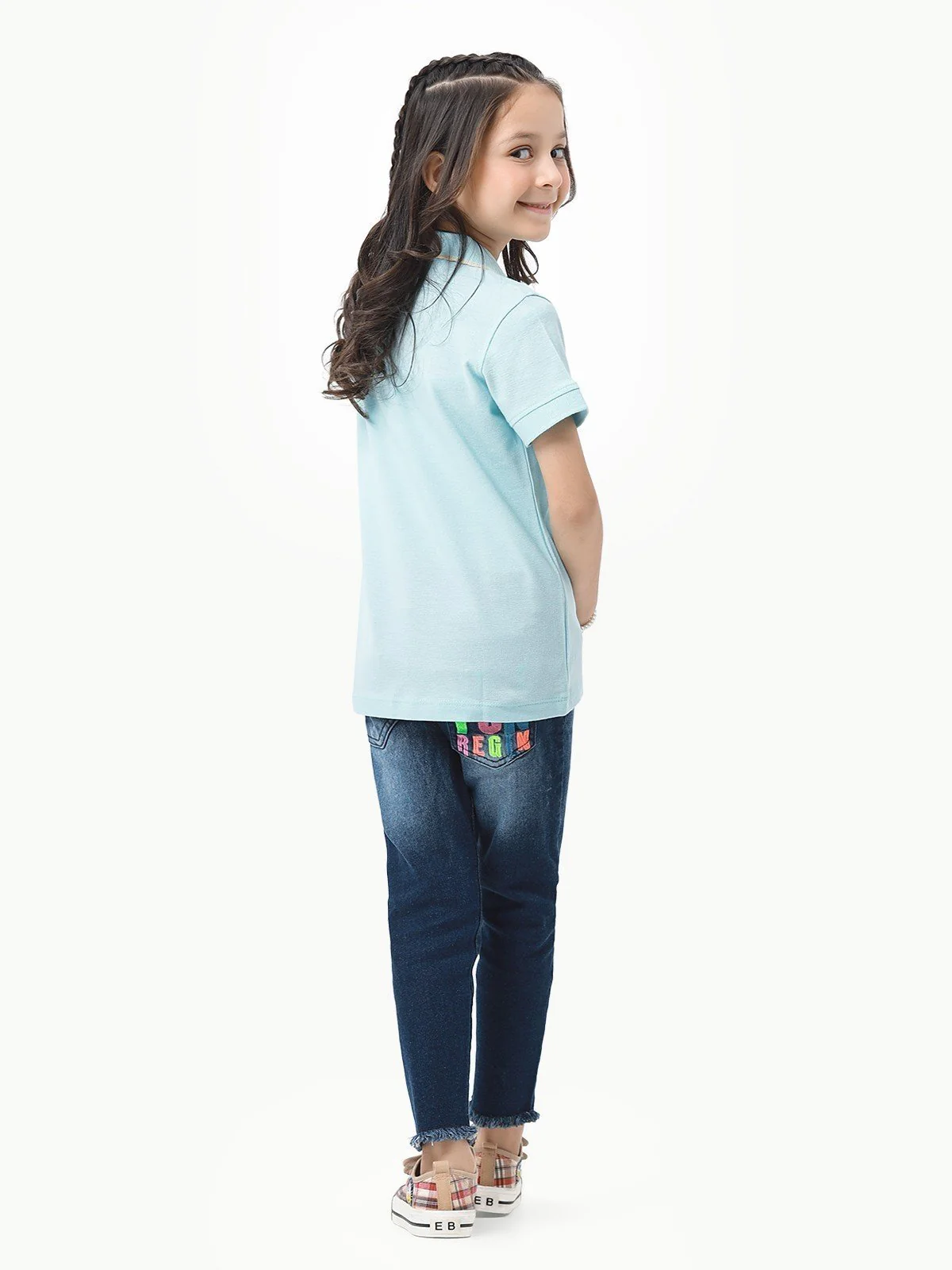 Girl's Aqua Polo Shirt - EGTPS23-001 - Image 4