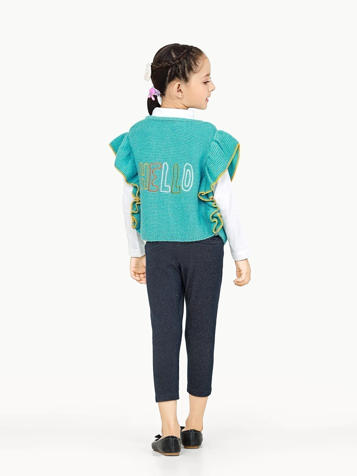 Girl's Aqua Sweater - EGTSWT22-006 - Image 5