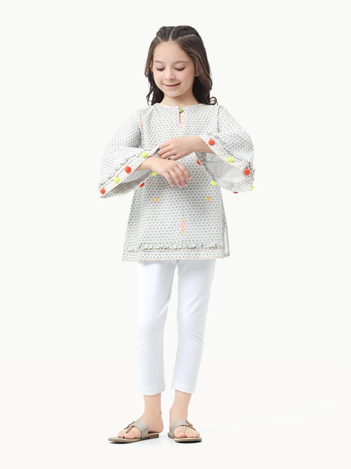 Girl's Ash Grey Fusion Top - EGTFT22-100014