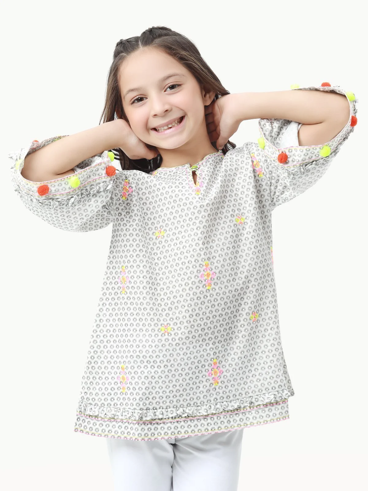 Girl's Ash Grey Fusion Top - EGTFT22-100014 - Image 2