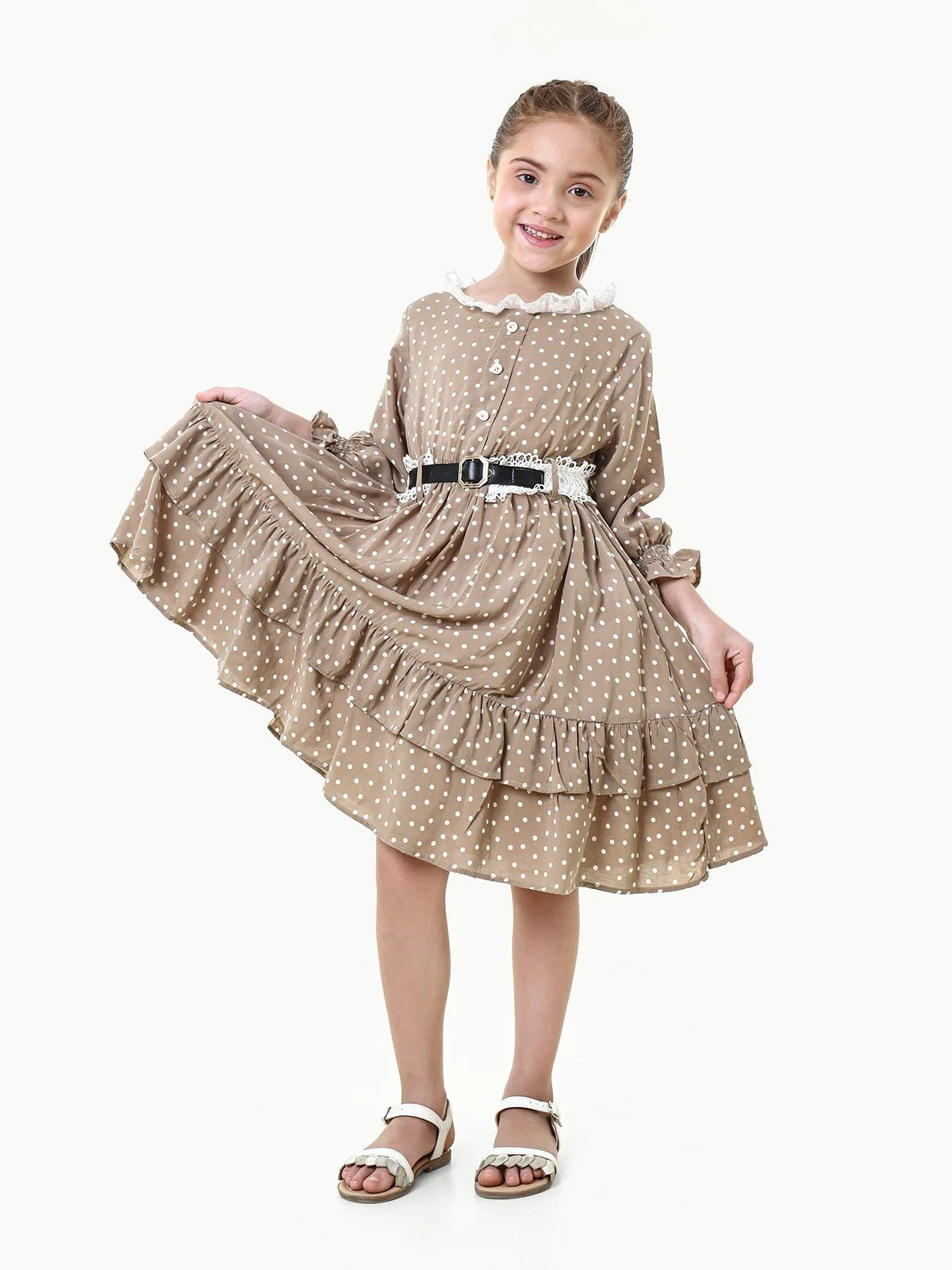 Girl's Beige Frock - EGTFW23W-200031 - Image 4