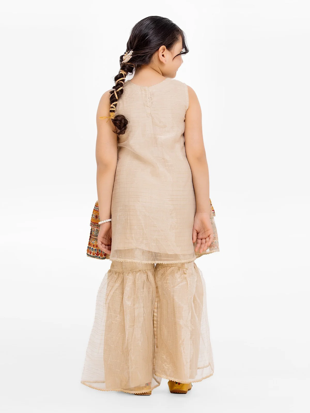 Girl's Beige Pishwas - EGTP23-22218 - Image 6