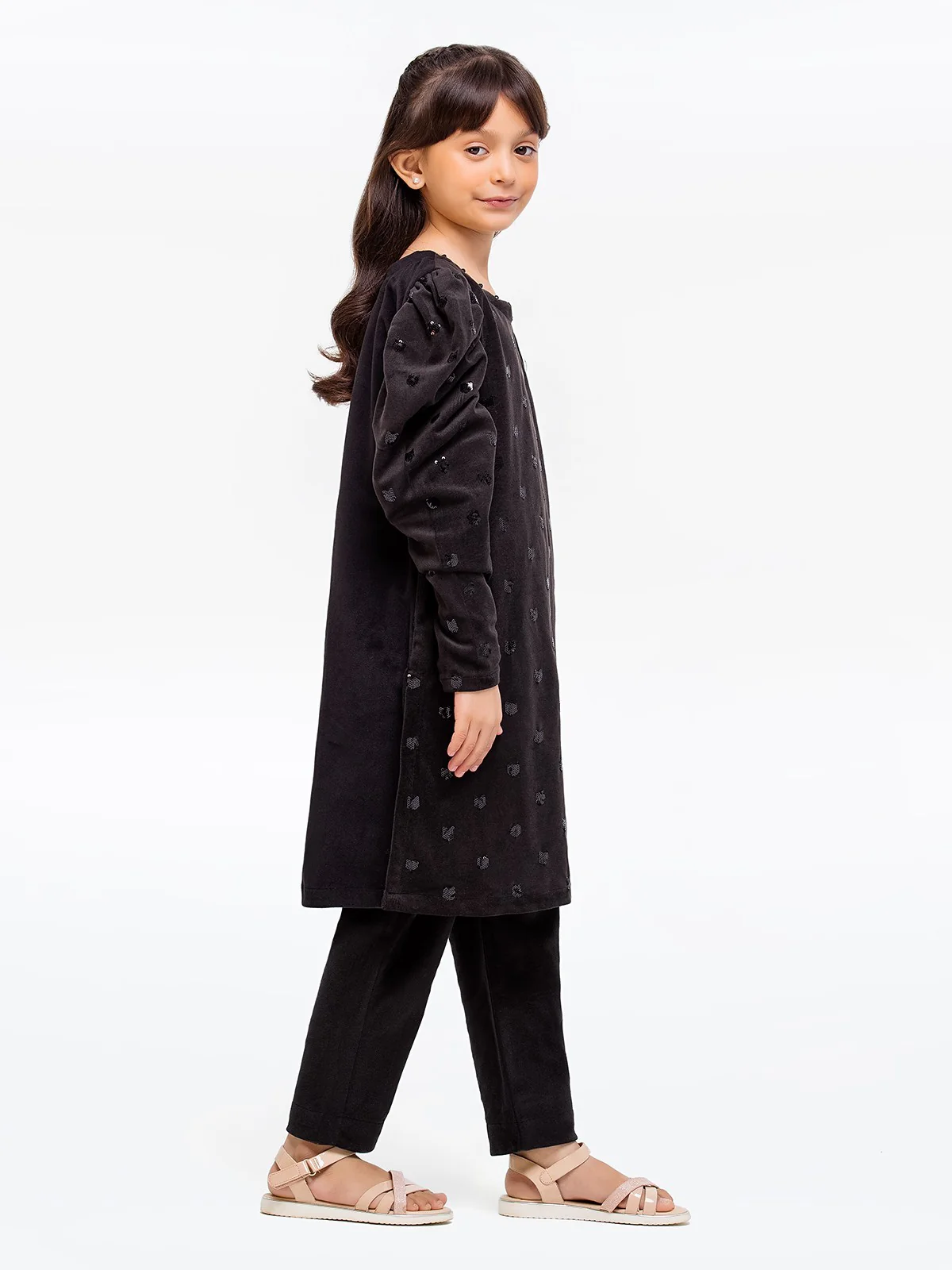 Girl's Velvet Co-Ord Sets - EGTCS23W-013 - Image 4