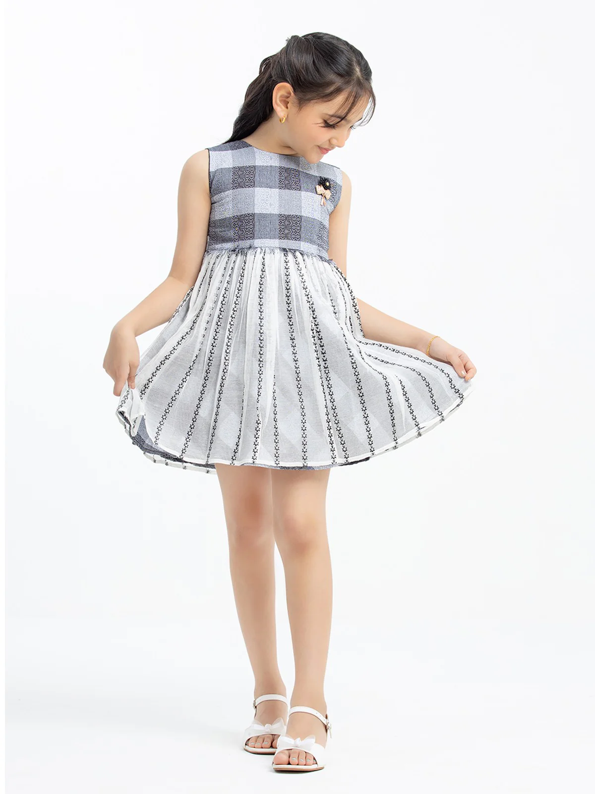 Girl's Black & Grey Frock - EGTF23S-200041 - Image 2