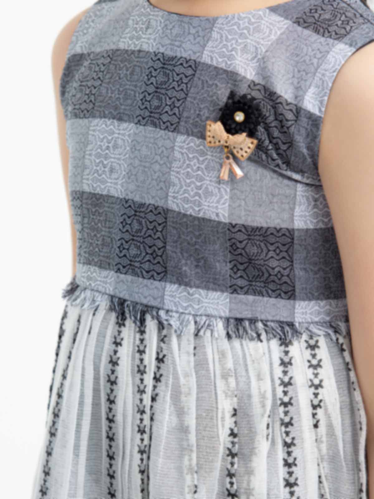 Girl's Black & Grey Frock - EGTF23S-200041 - Image 4