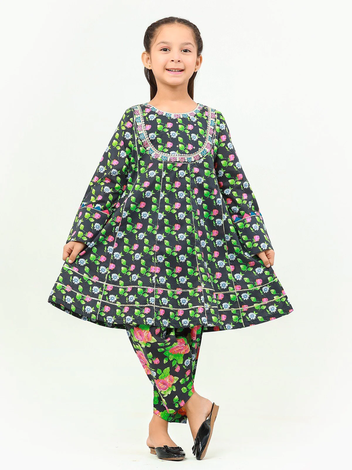 Girl's Black Multi Pret - EGTKE22-70293 (2-Pcs) - Image 2