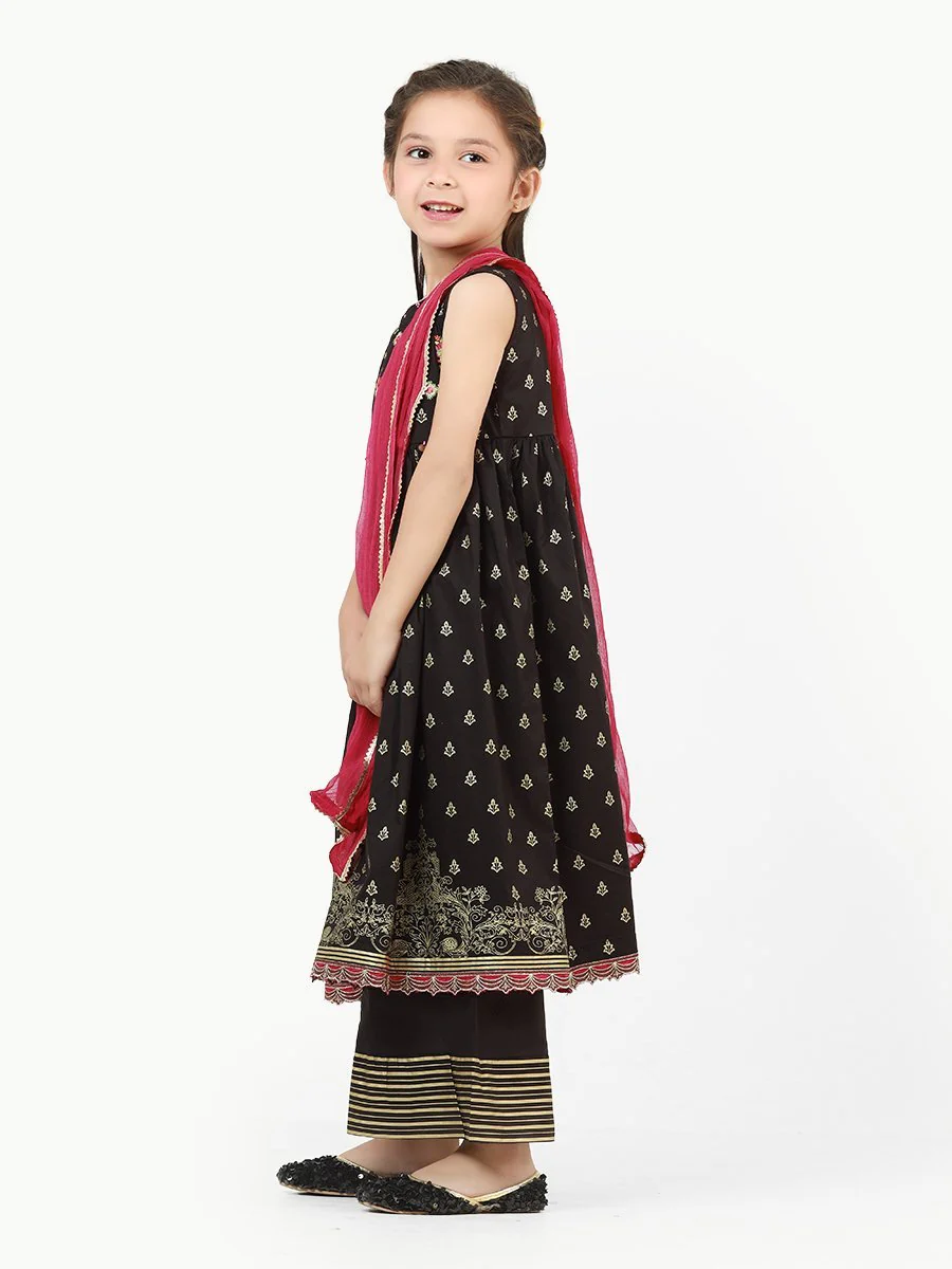 Girl's Black Pishwas - EGTP22-22171 - Image 4