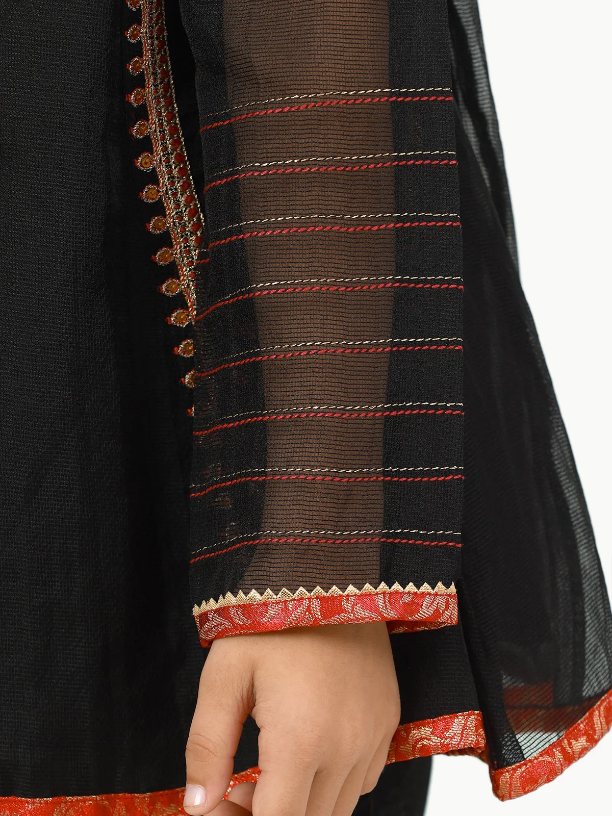 Girl's Black Pishwas - EGTP22-22183 - Image 5