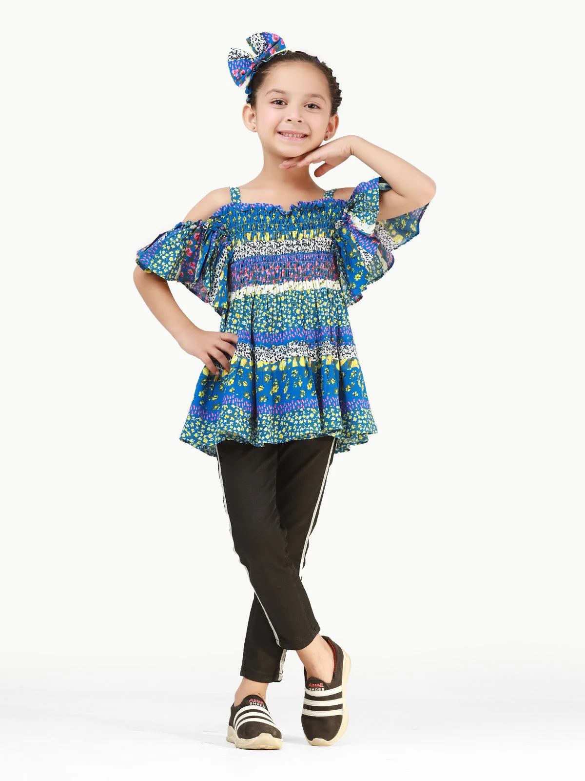 Girl's Blue Multi Frock - EGTFW21S-238