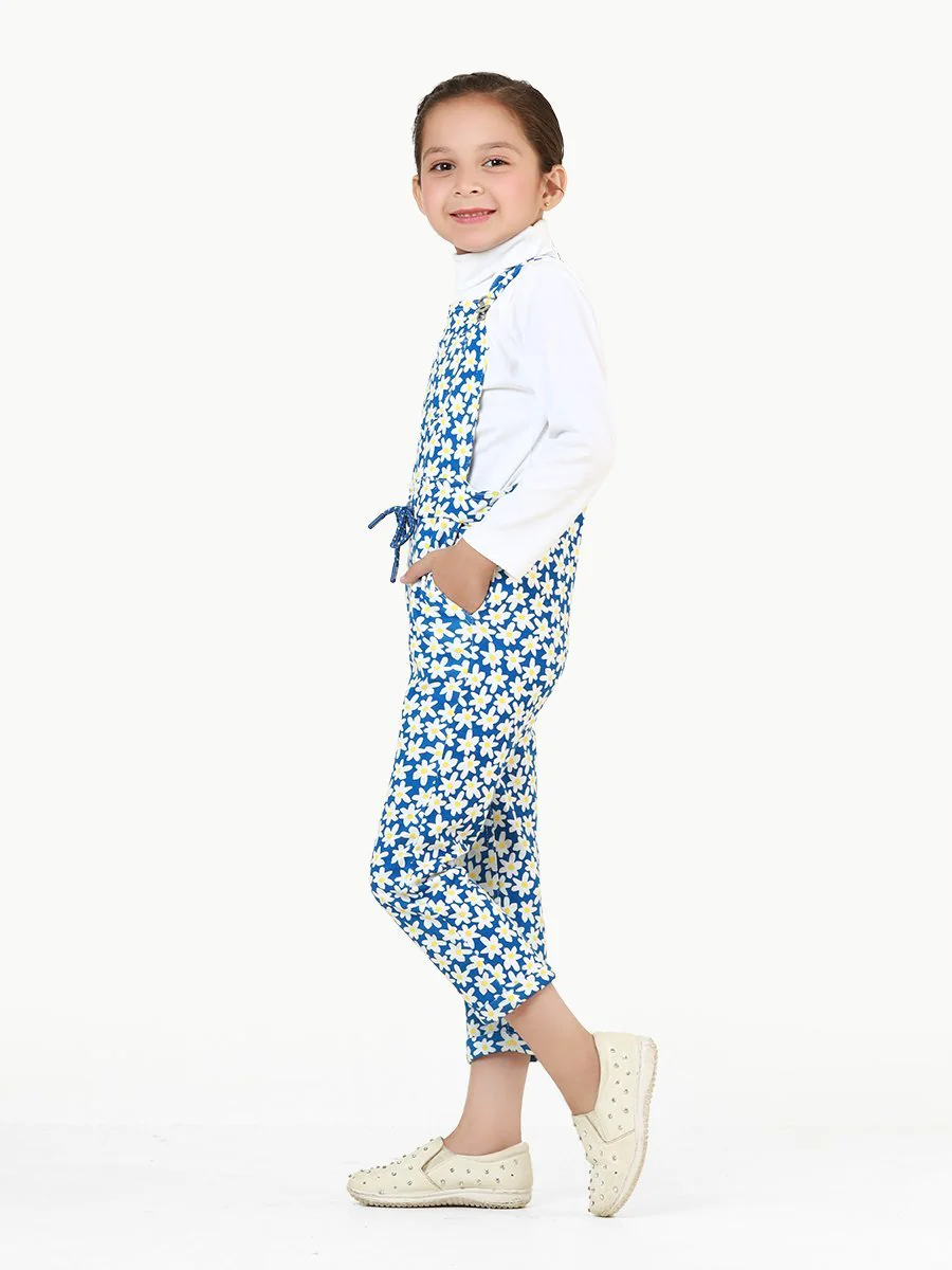 Girl's Blue & White Dungaree - EGTDK22-003 - Image 3