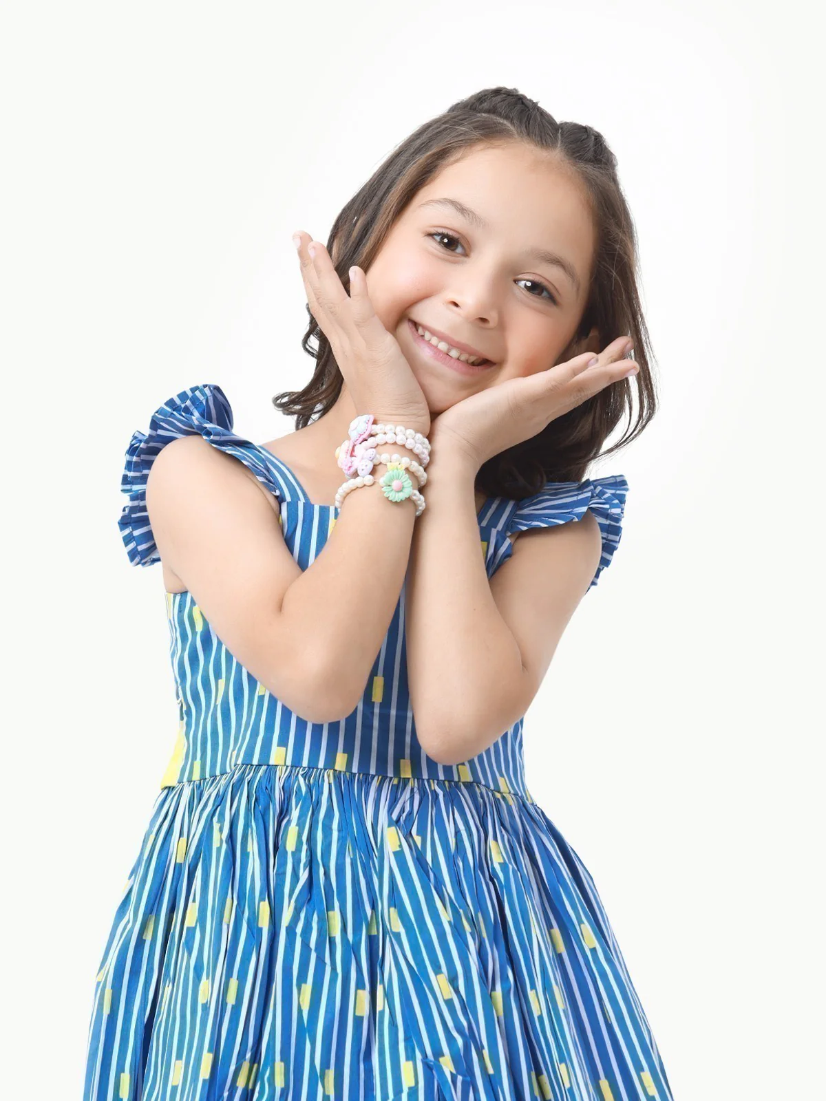 Girl's Blue & White Frock - EGTF23S-200038 - Image 2