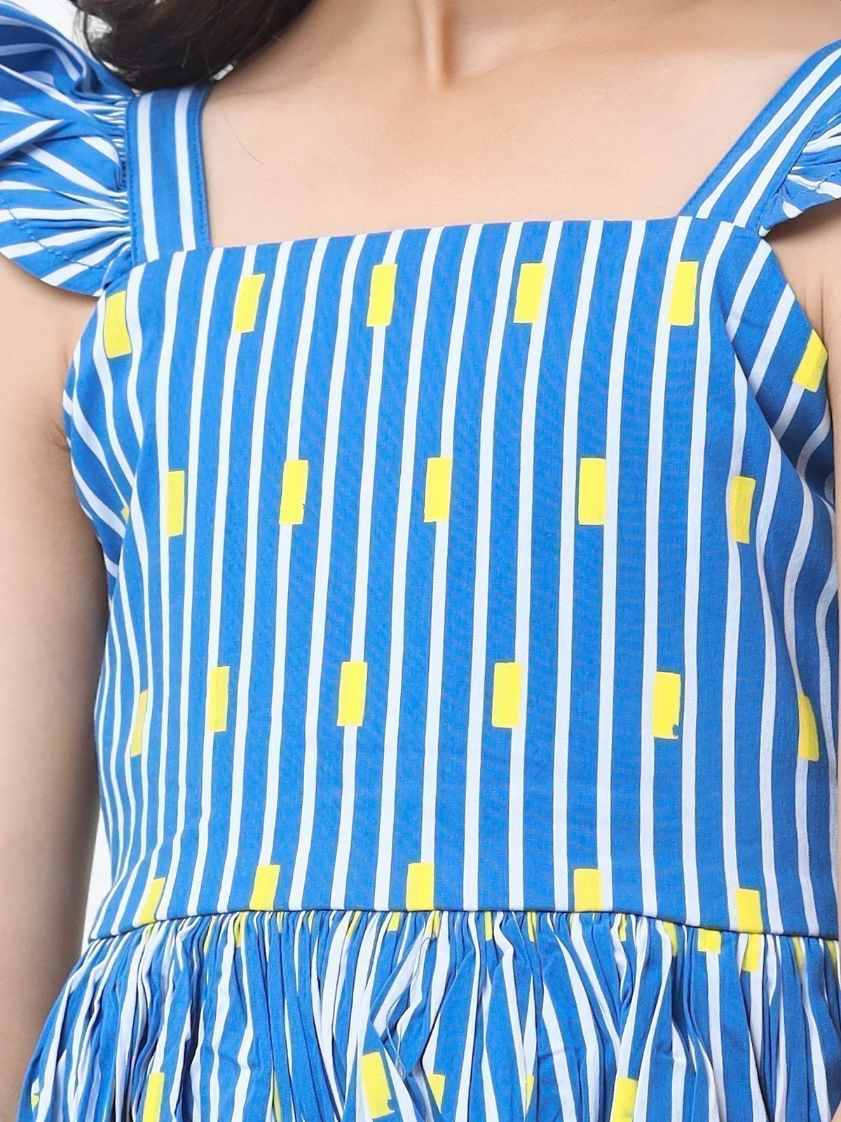 Girl's Blue & White Frock - EGTF23S-200038 - Image 3