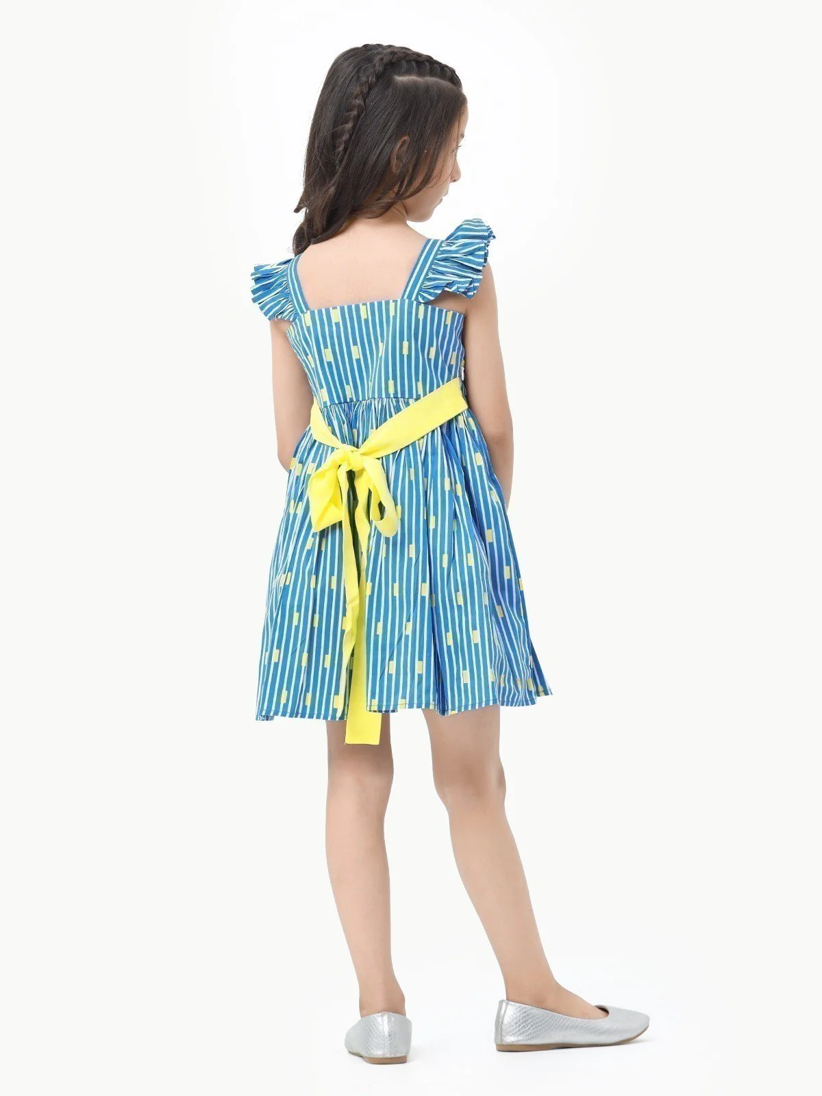 Girl's Blue & White Frock - EGTF23S-200038 - Image 4