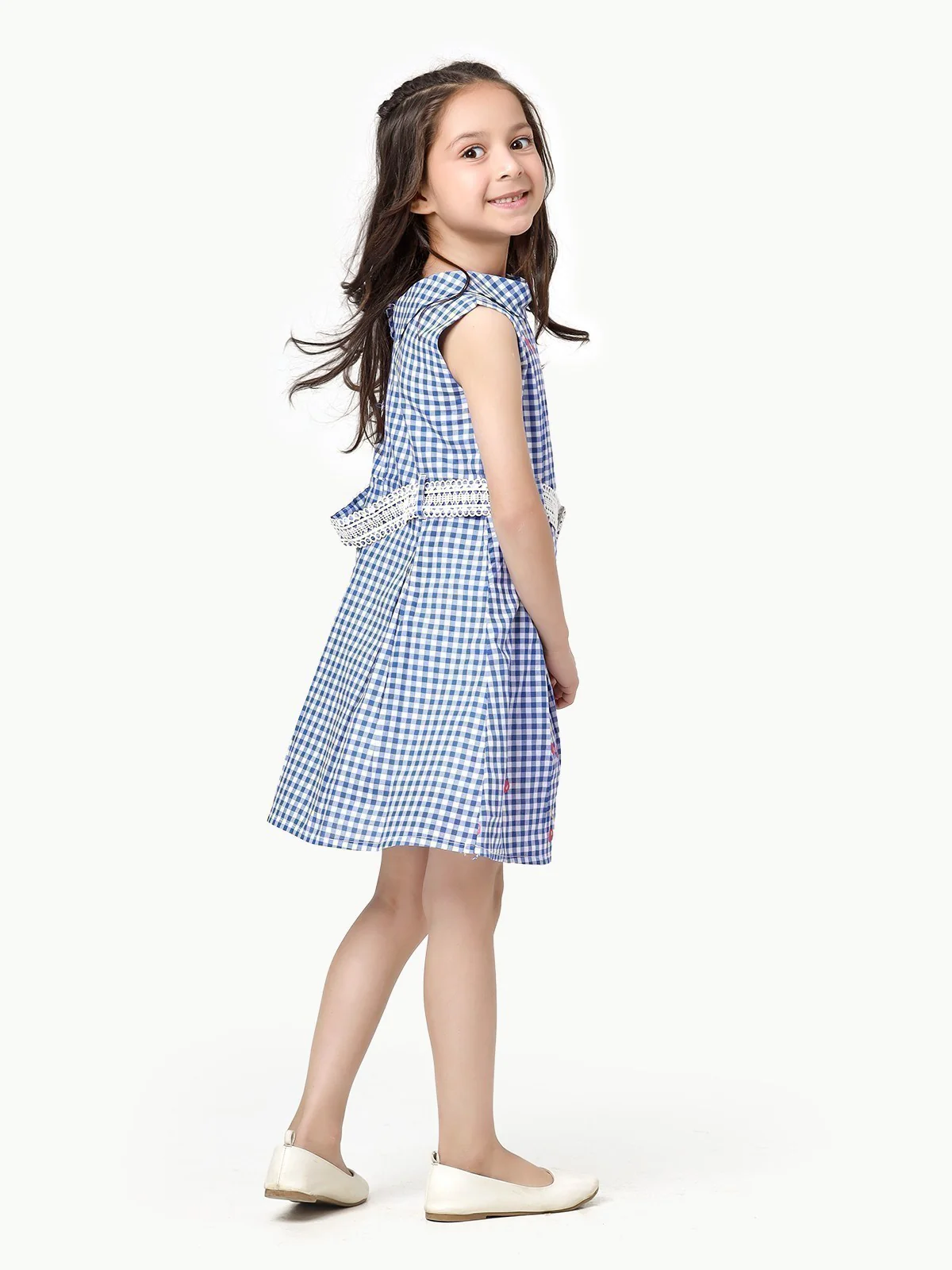 Girl's Blue & White Frock - EGTF23S-200040 - Image 2