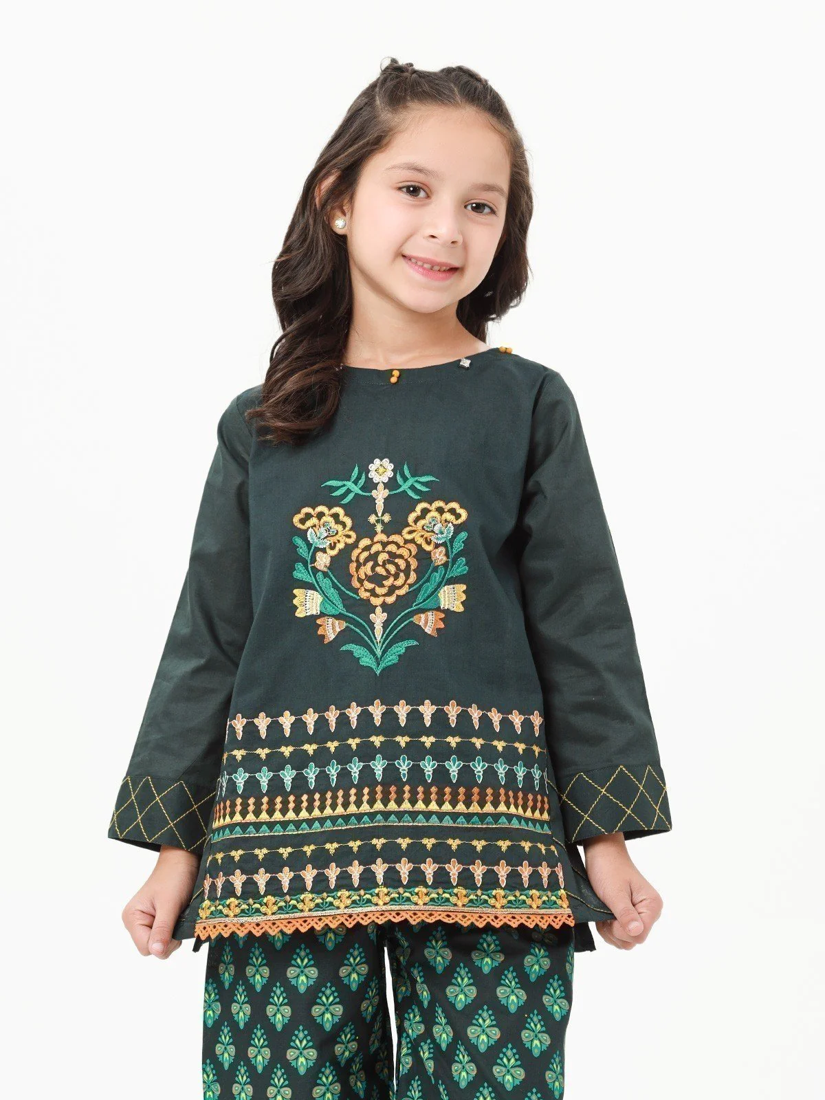 Girl's Bottle Green Pret - EGTKE22-70359 - Image 2