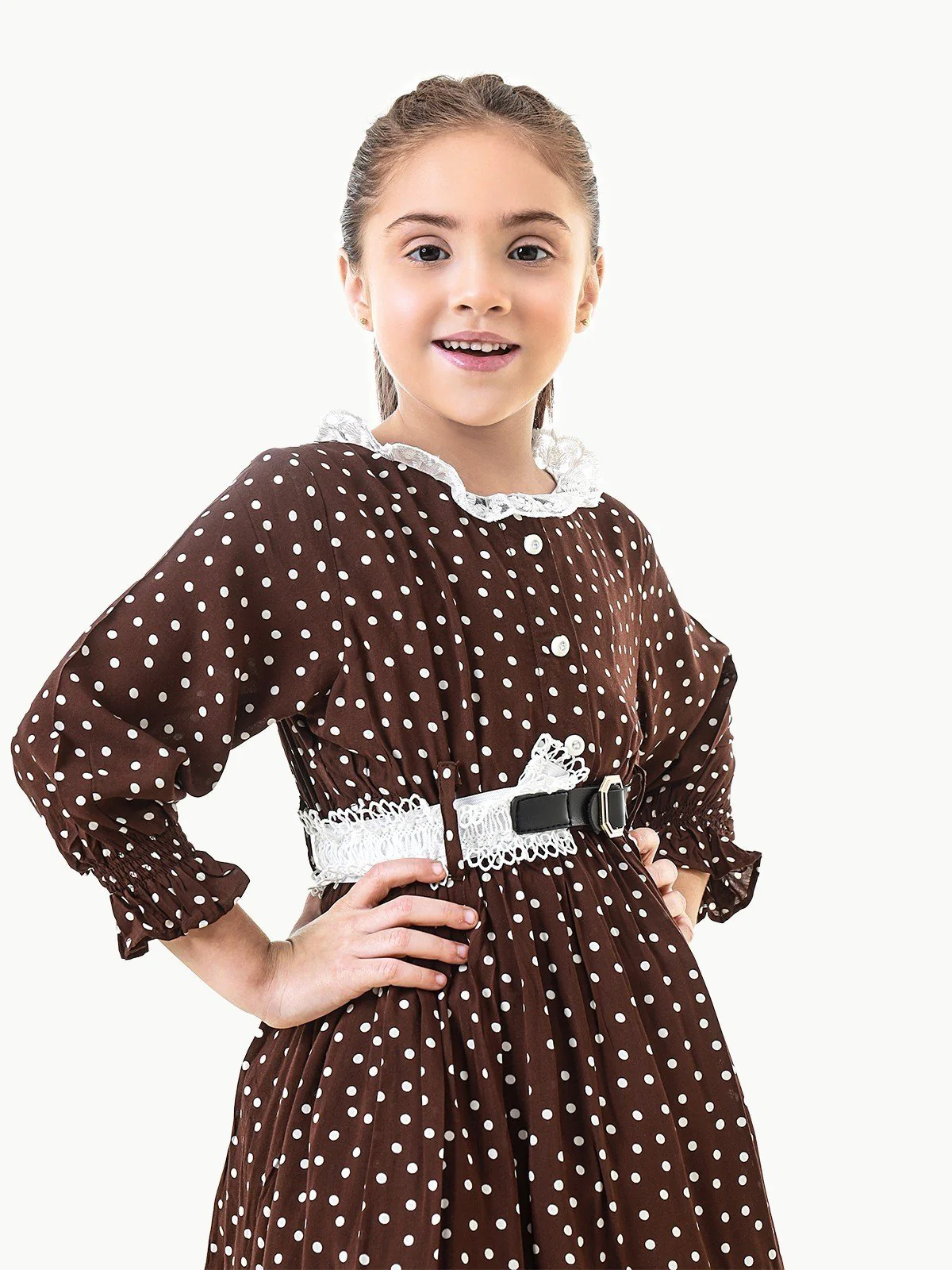 Girl's Brown Frock - EGTFW23W-200032 - Image 2