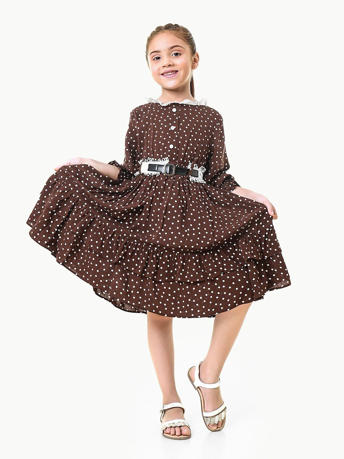 Girl's Brown Frock - EGTFW23W-200032 - Image 3