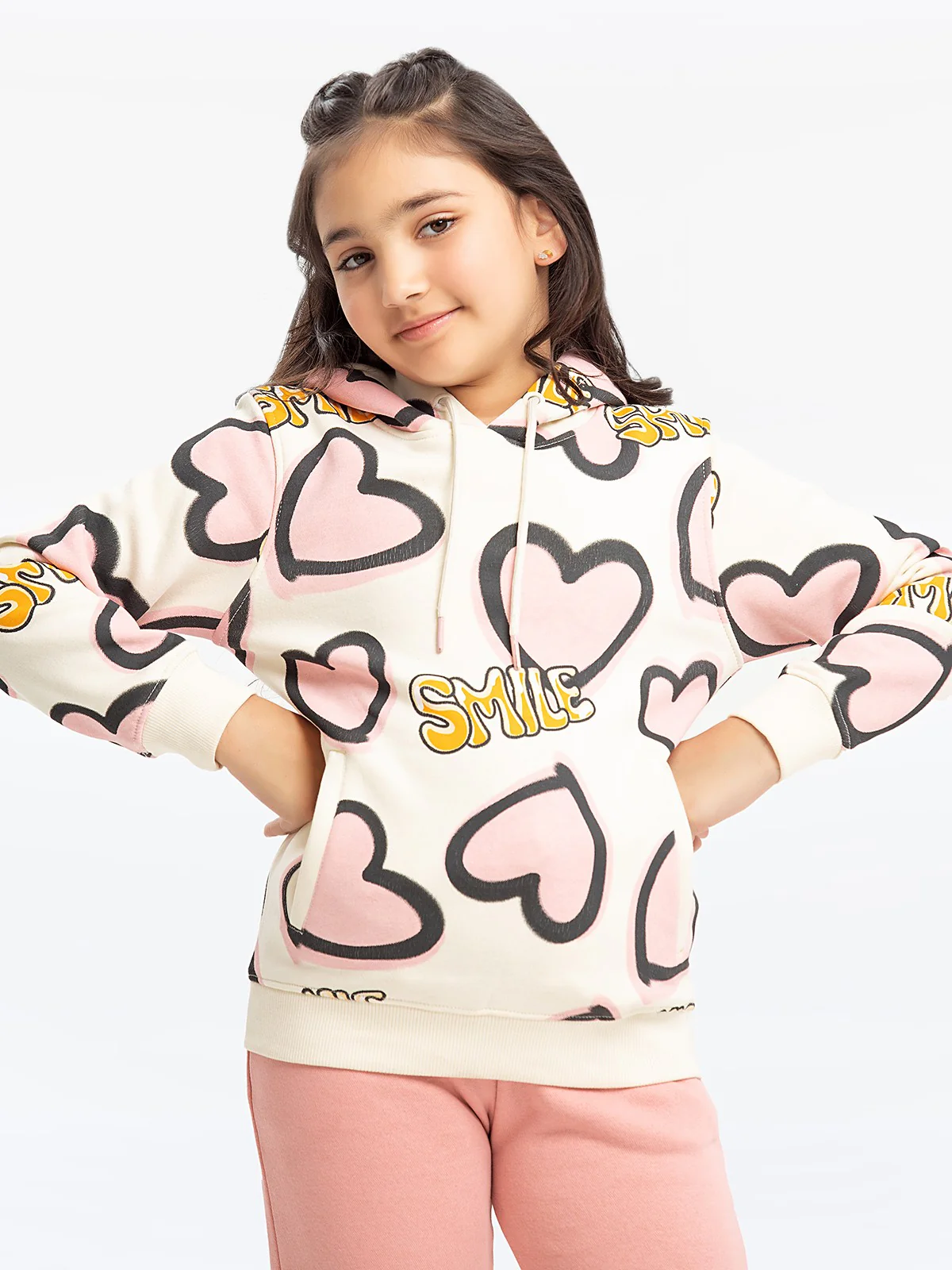 Girl's Cream Hoodie - EGTH23-010 - Image 2