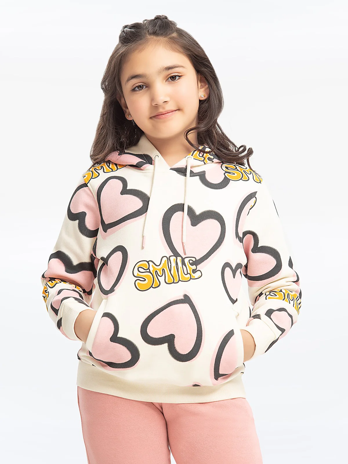 Girl's Cream Hoodie - EGTH23-010 - Image 4