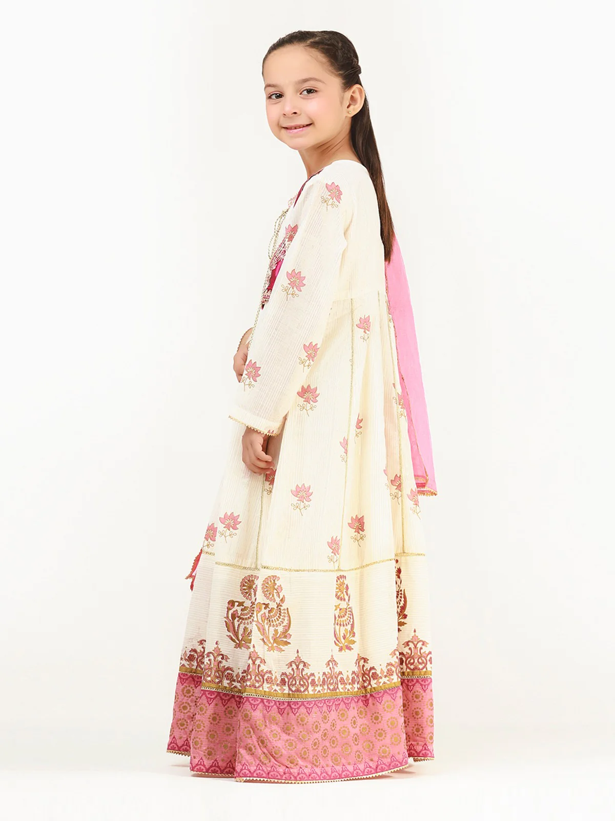 Girl's Cream Pishwas - EGTP22-22190 - Image 6