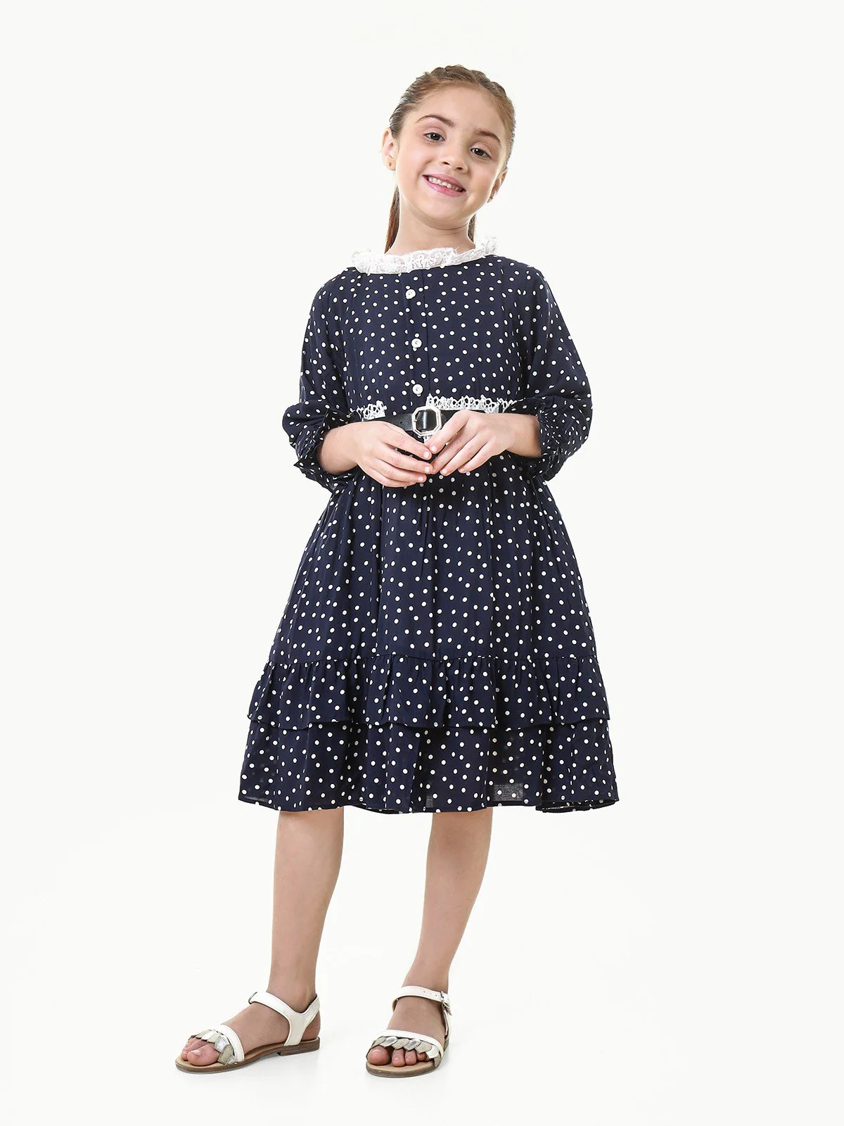 Girl's Deep Blue Frock - EGTFW23W-200034