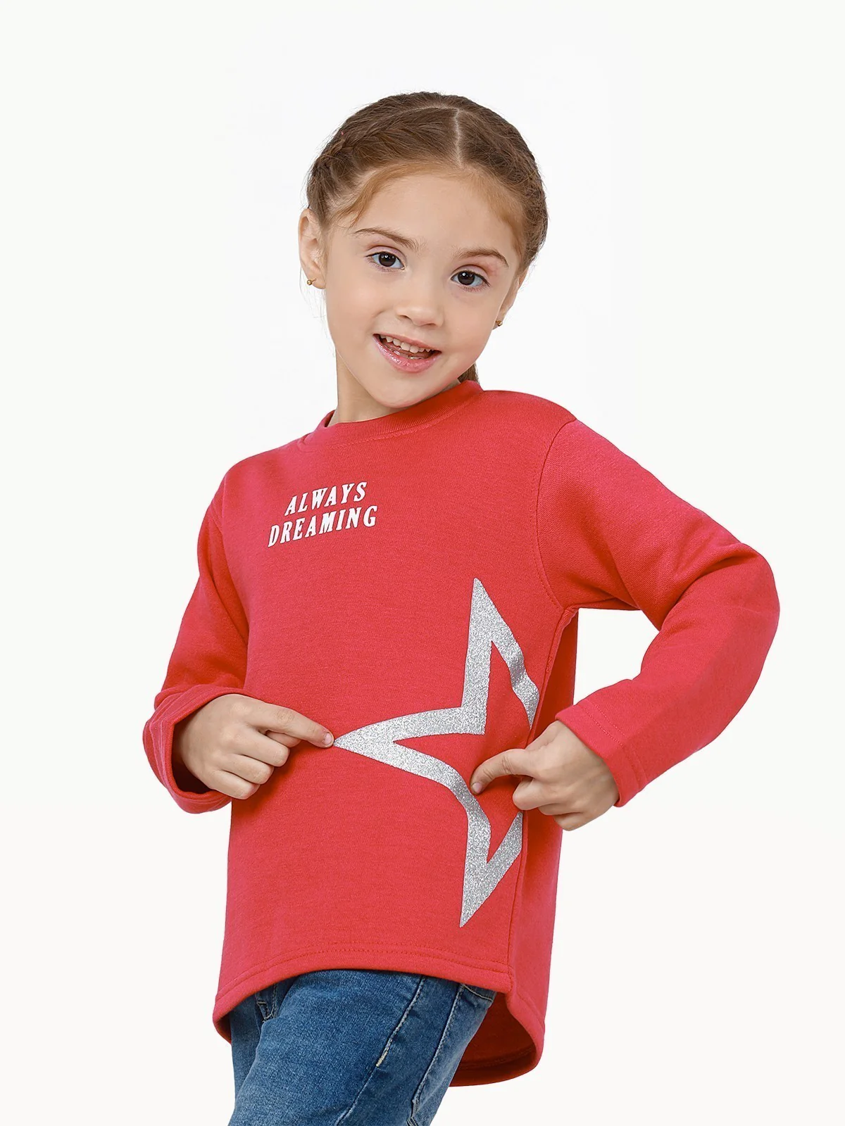 Girl's Deep Pink Sweatshirt - EGTSS22-012 - Image 2