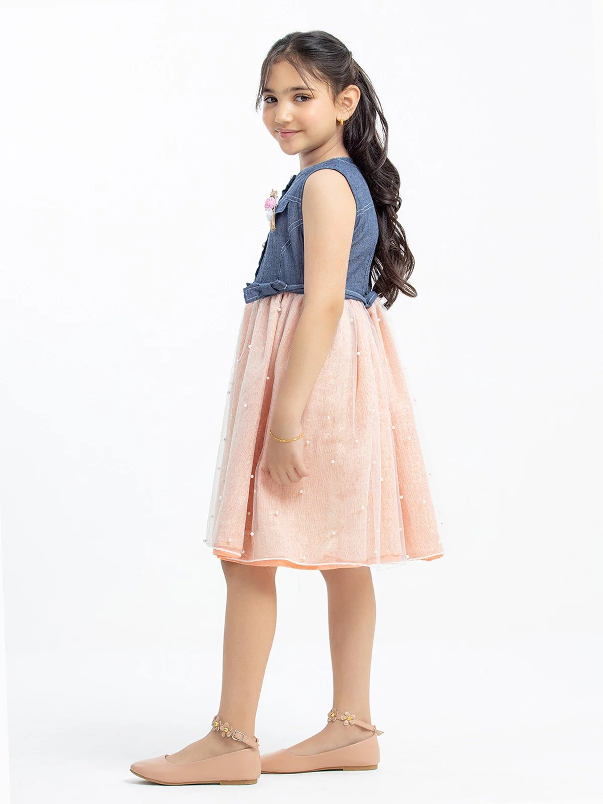 Girl's Denim Blue Frock - EGTF23S-200036 - Image 4