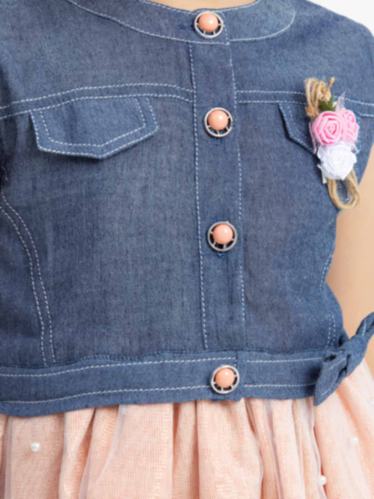 Girl's Denim Blue Frock - EGTF23S-200036 - Image 5