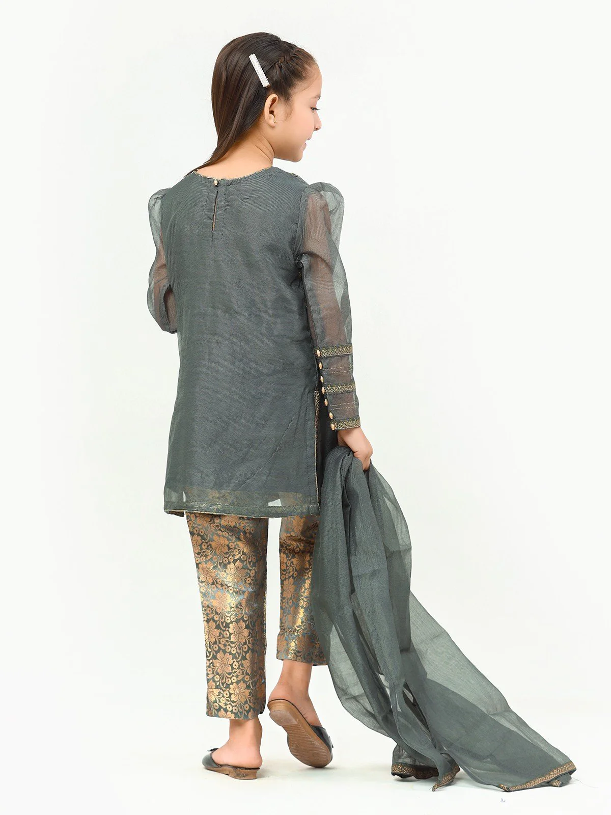 Girl's Grey Pishwas - EGTP22-22189 - Image 4