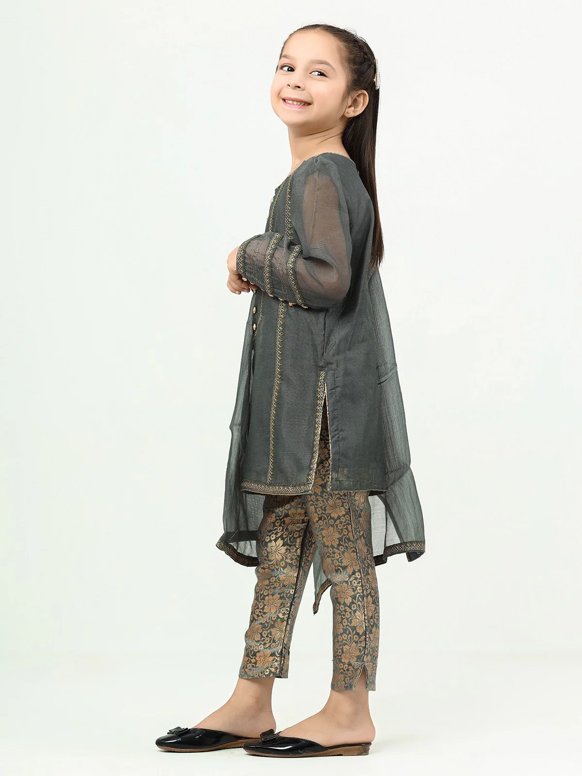 Girl's Grey Pishwas - EGTP22-22189 - Image 6