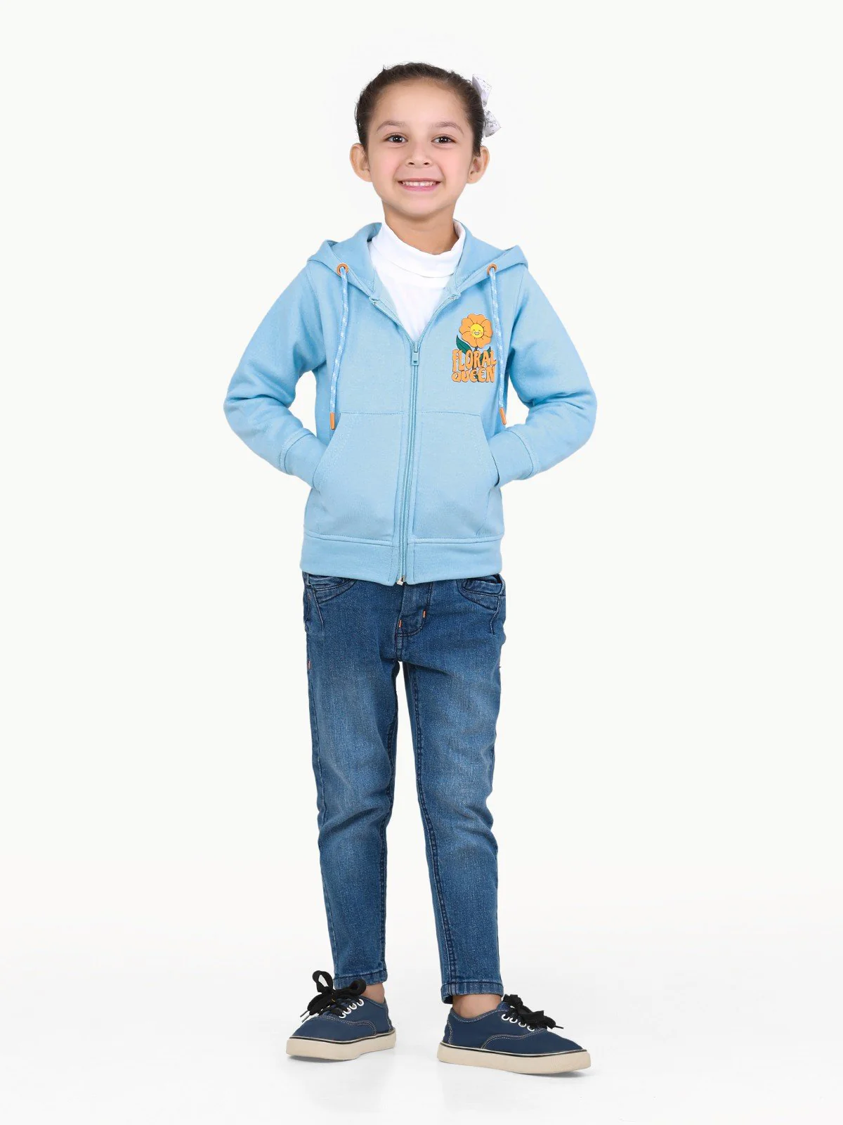 Girl's Light Blue Hoodie - EGTH22-007 - Image 2