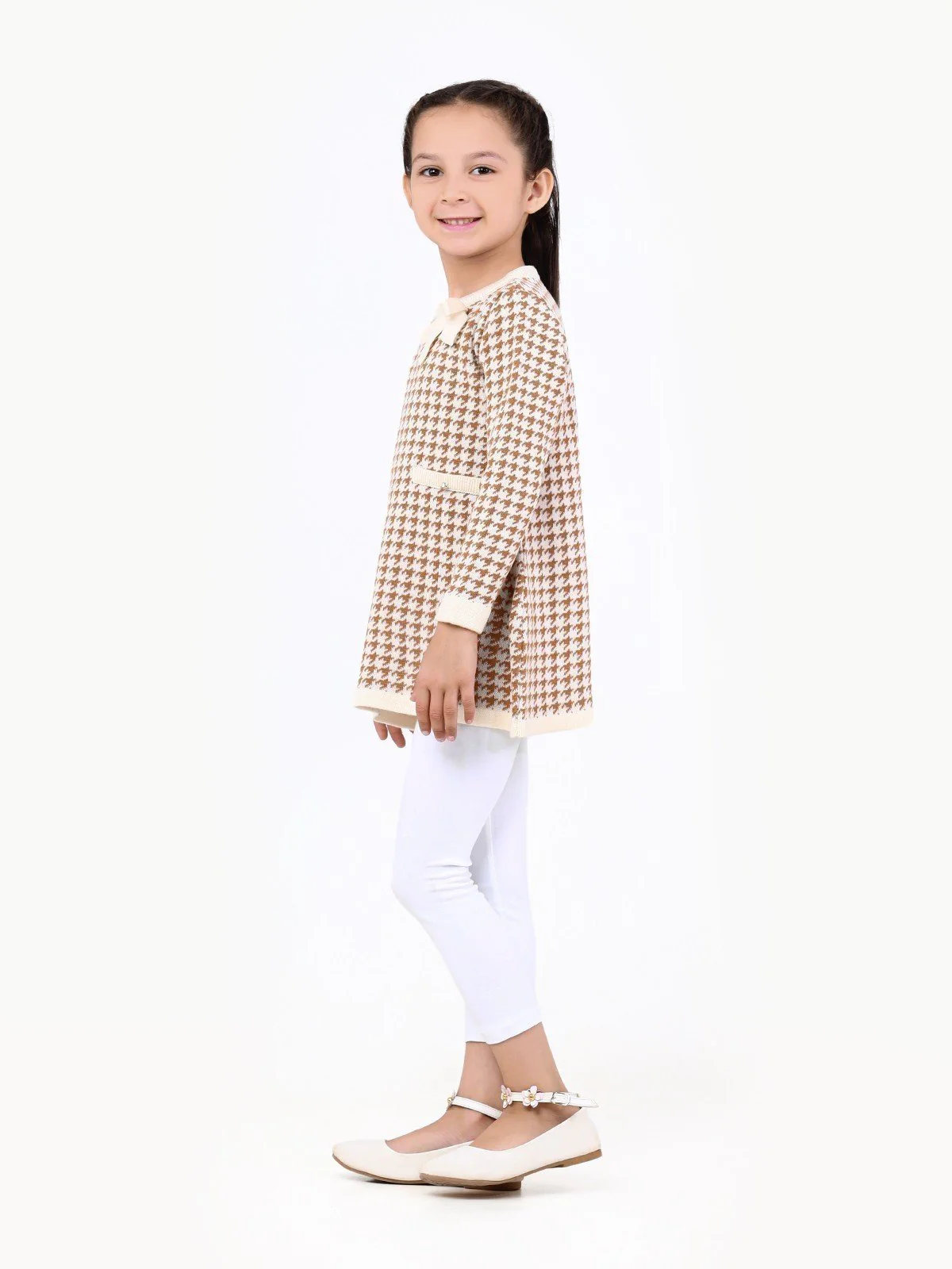 Girl's Light Brown Sweater Frock - EGTSF22-001 - Image 3