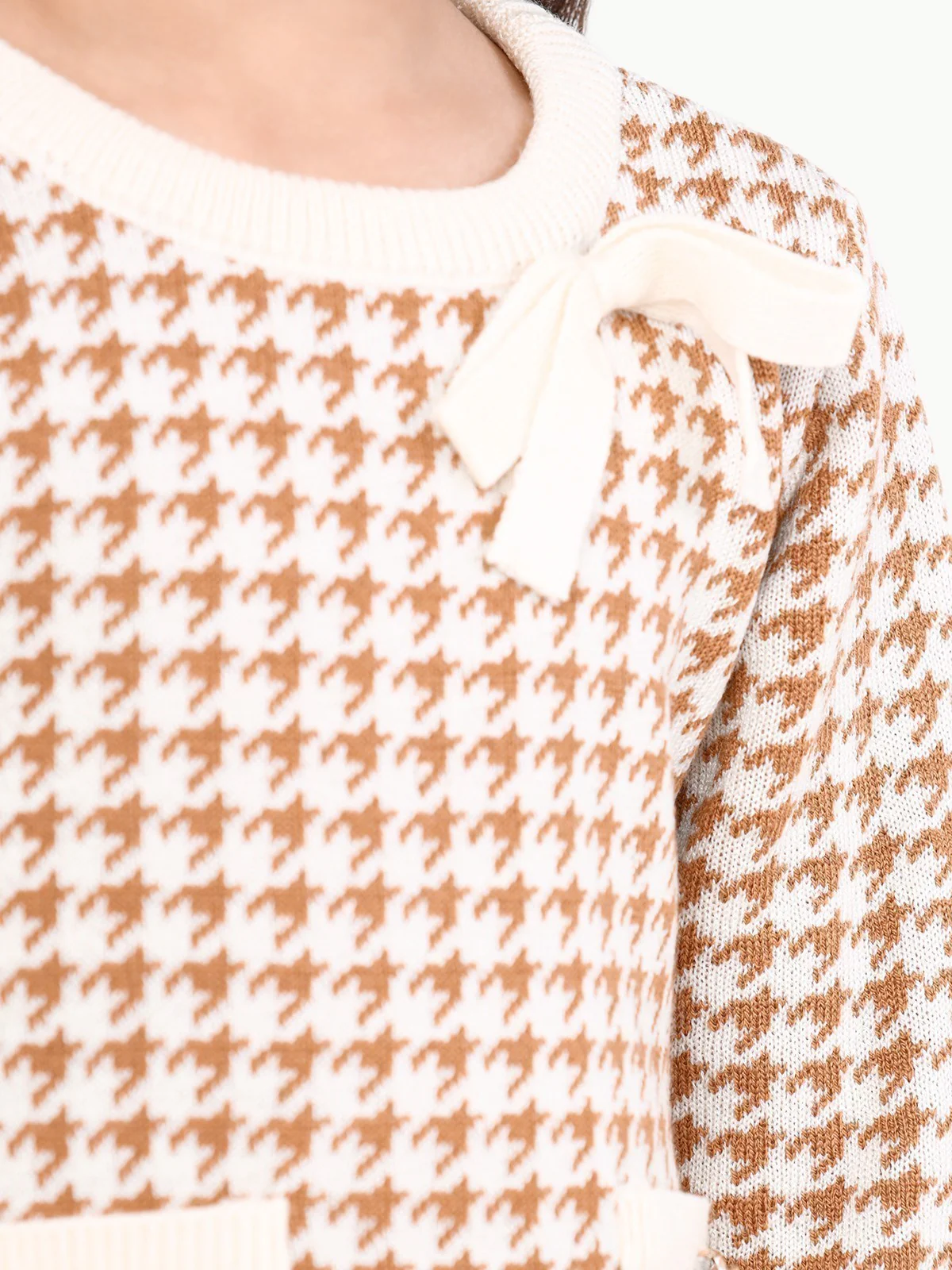 Girl's Light Brown Sweater Frock - EGTSF22-001 - Image 4
