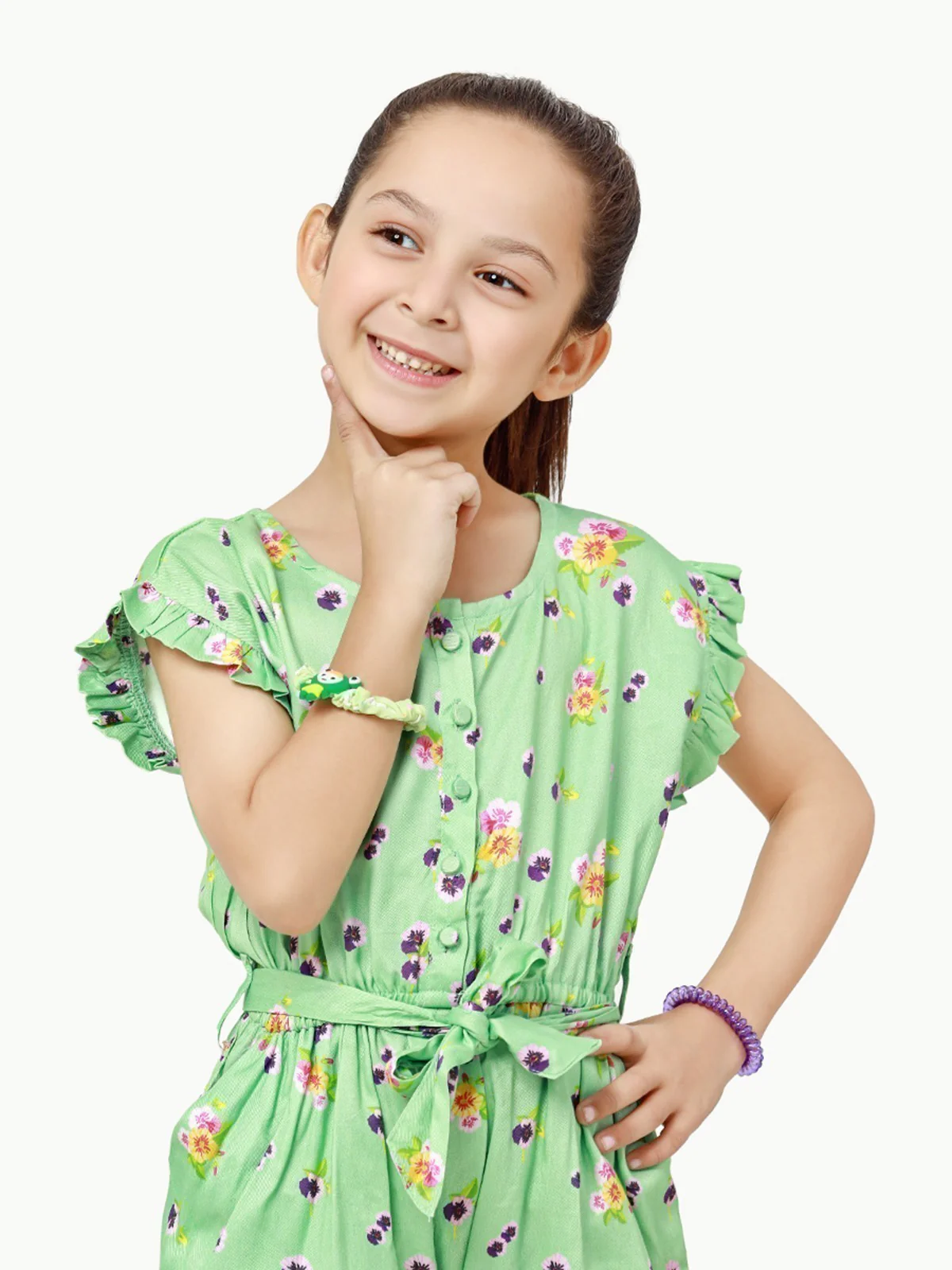 Girl's Light Green Jumpsuit - EGTJSW22-001 - Image 2
