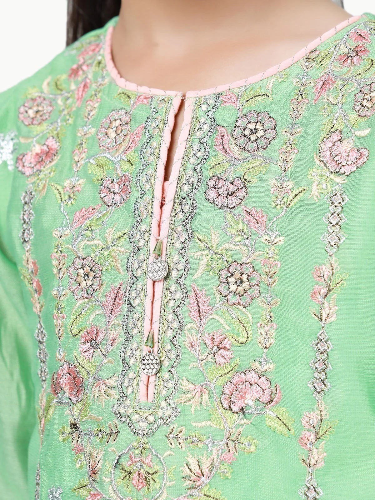Girl's Light Green Pishwas - EGTP22-22216 - Image 4