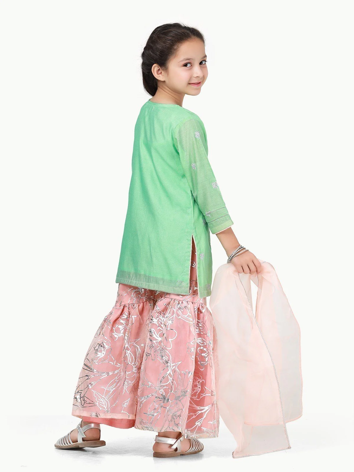 Girl's Light Green Pishwas - EGTP22-22216 - Image 5