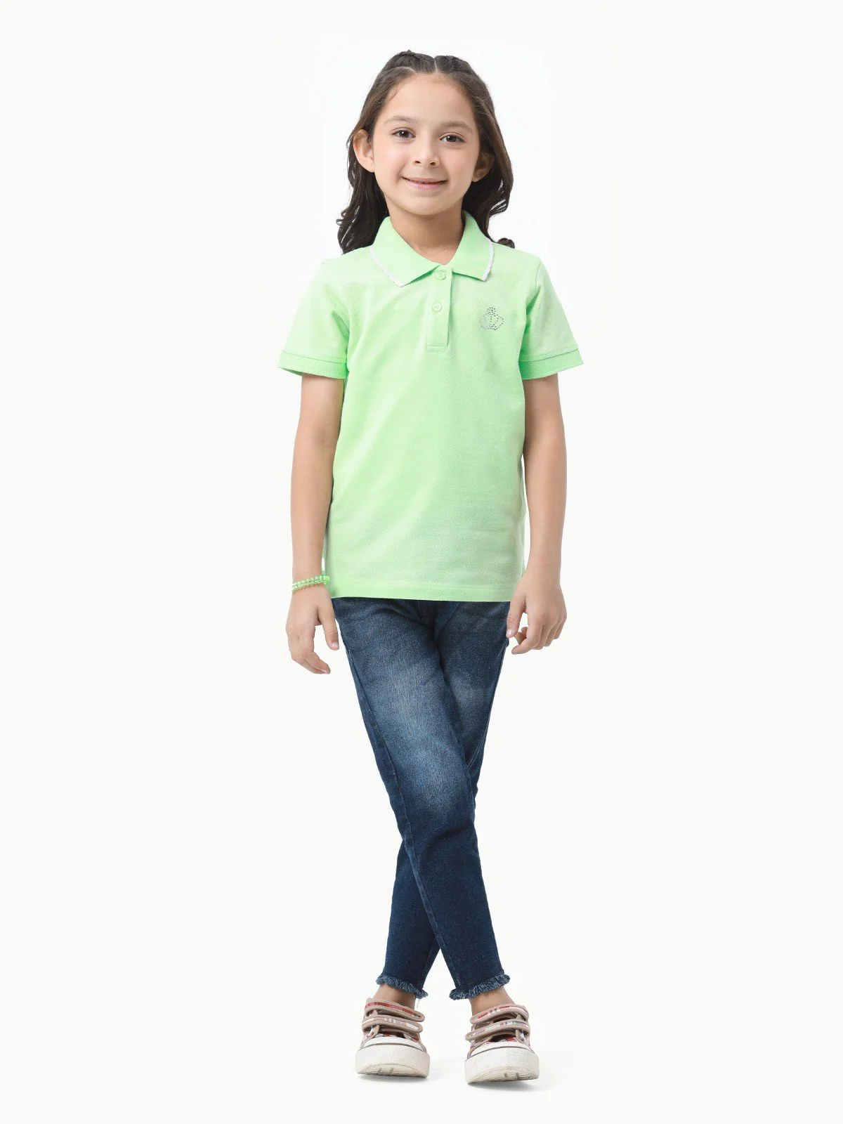 Girl's Light Green Polo Shirt - EGTPS23-003 - Image 2