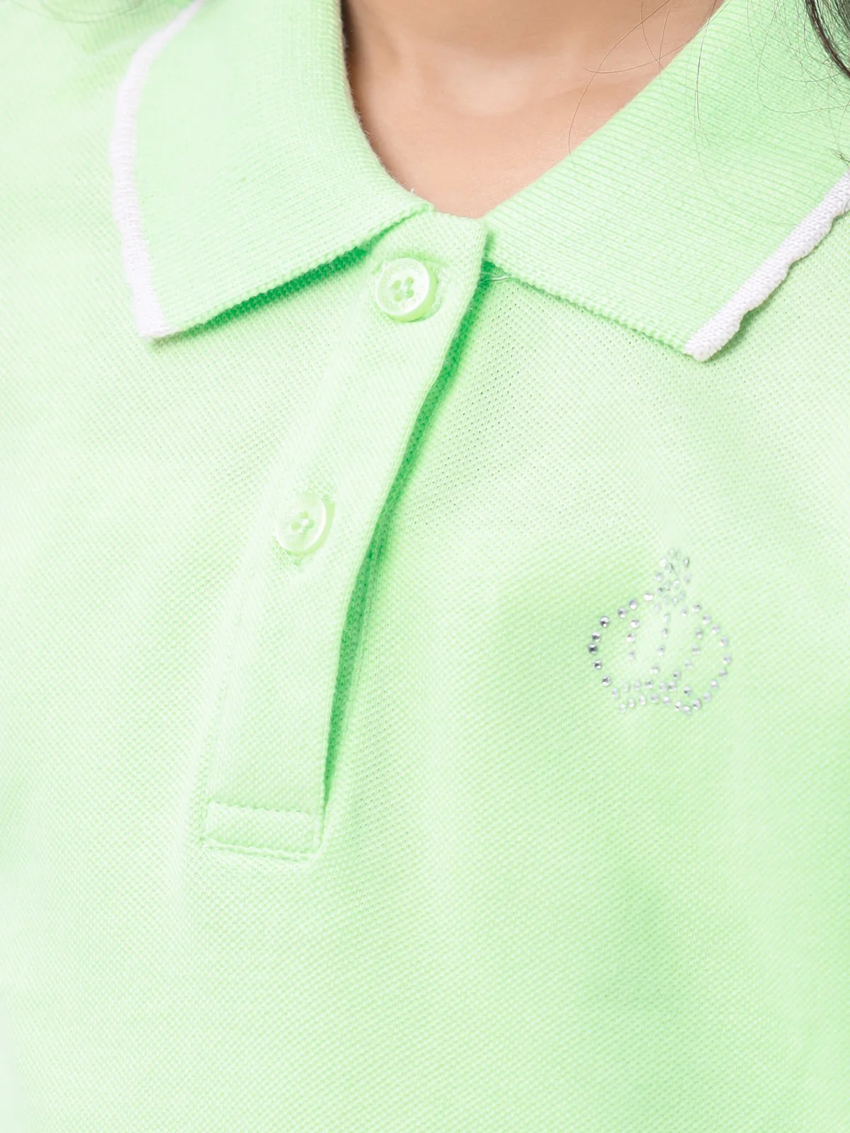 Girl's Light Green Polo Shirt - EGTPS23-003 - Image 3