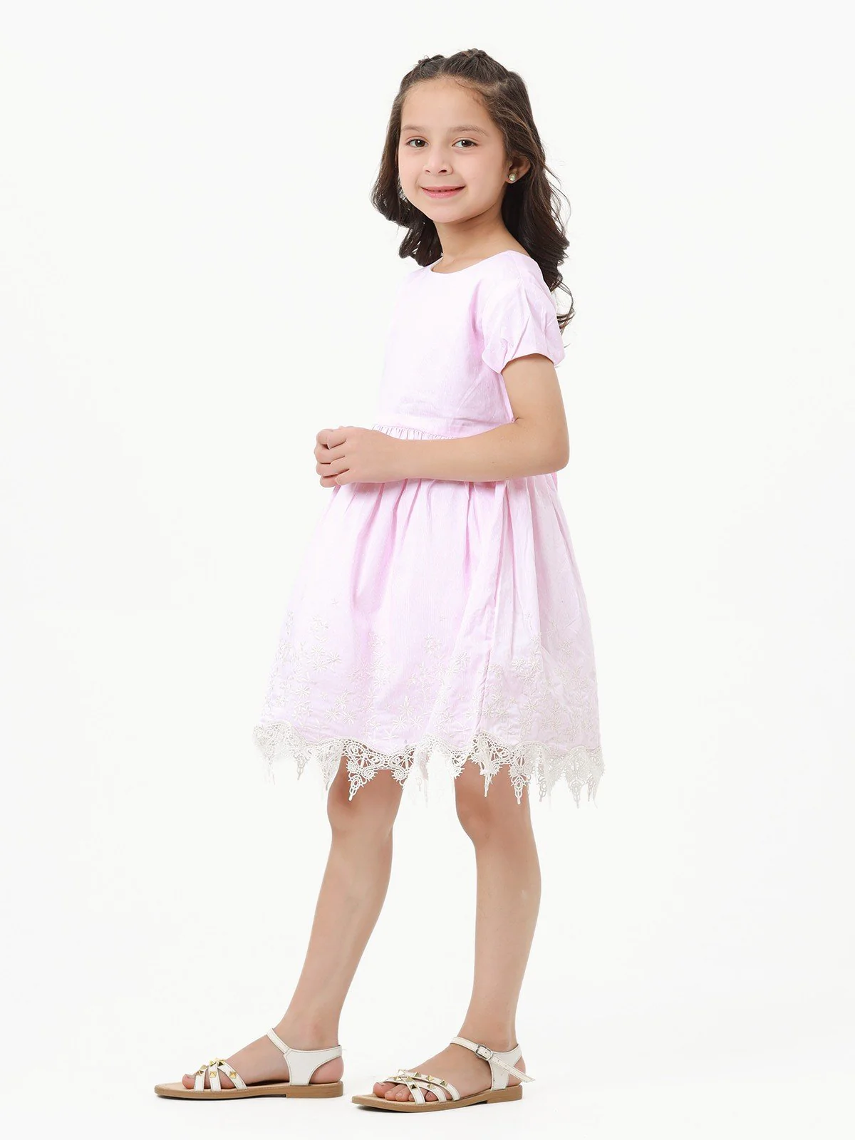 Girl's Light Pink Frock - EGTF23S-200039 - Image 3