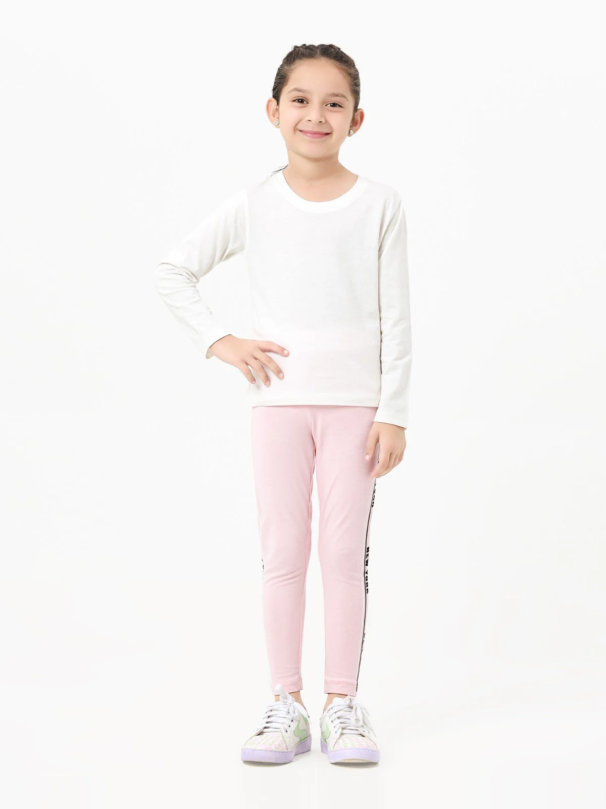 Girl's Light Pink Legging - EGBL23-012 - Image 2