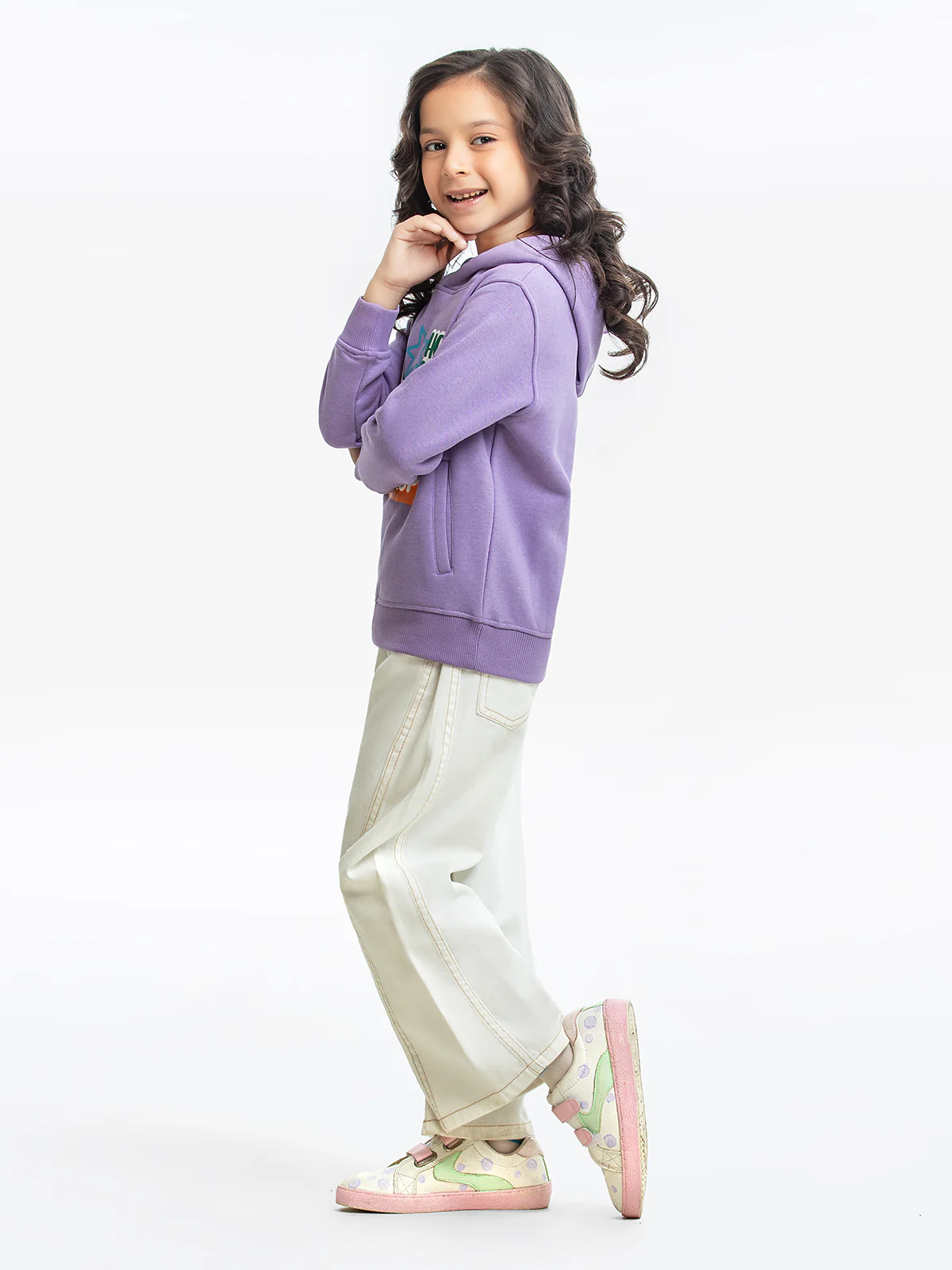Girl's Light Purple Hoodie - EGTH23-004 - Image 3