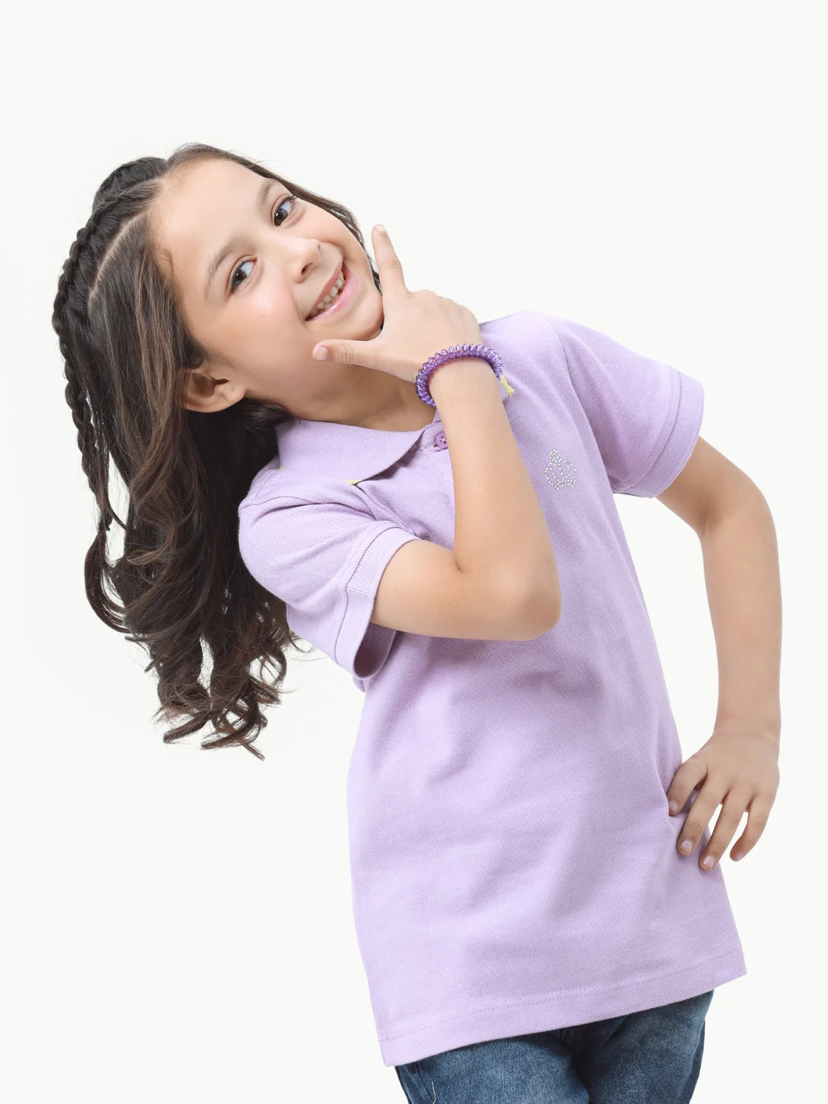 Girl's Light Purple Polo Shirt - EGTPS23-005 - Image 2