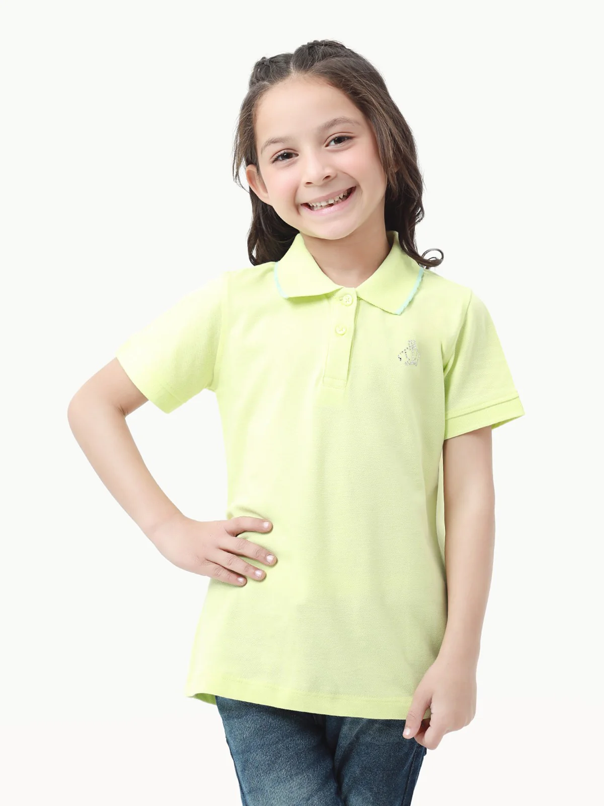 Girl's Light Yellow Polo Shirt - EGTPS23-002 - Image 2