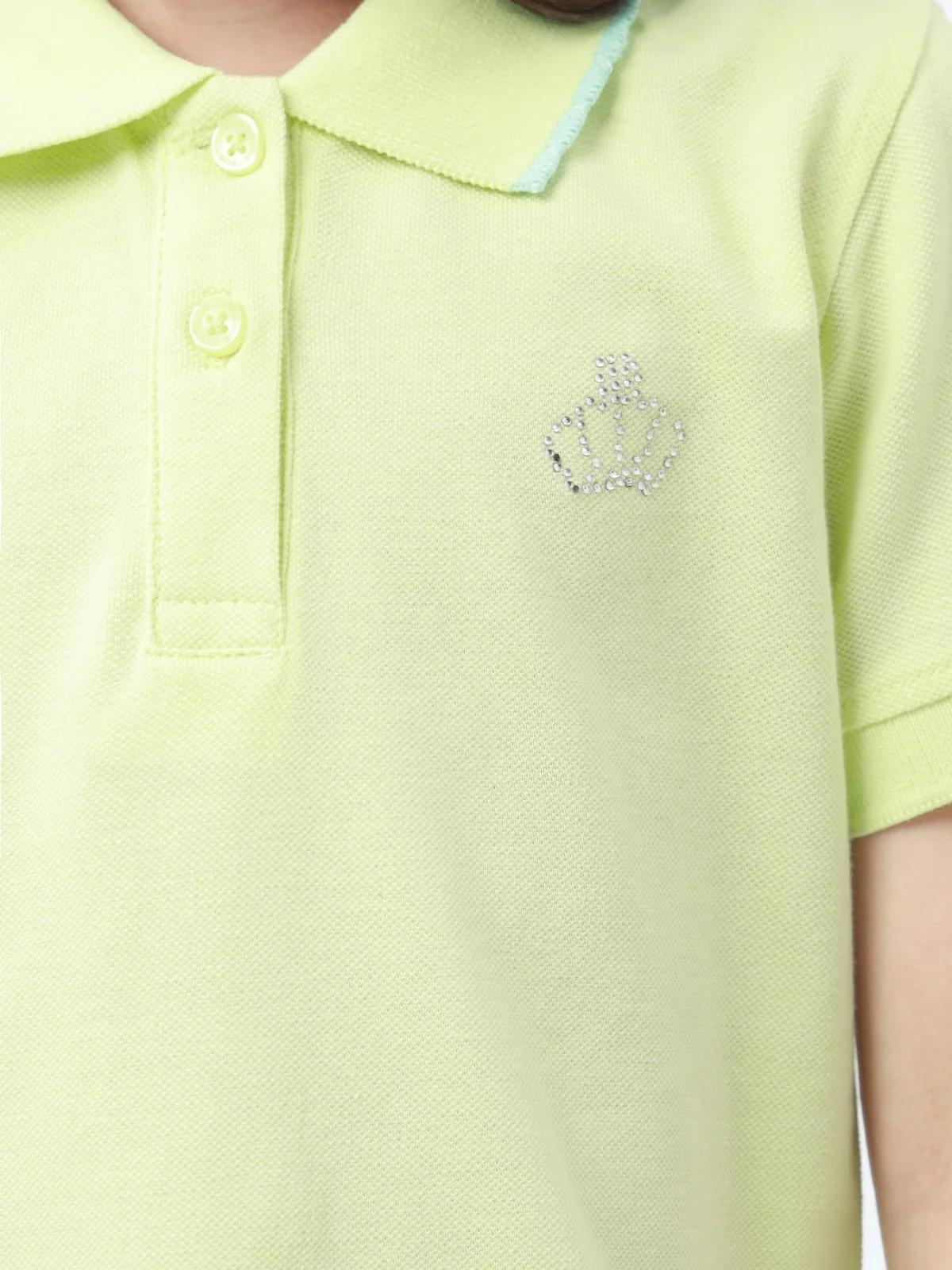 Girl's Light Yellow Polo Shirt - EGTPS23-002 - Image 3