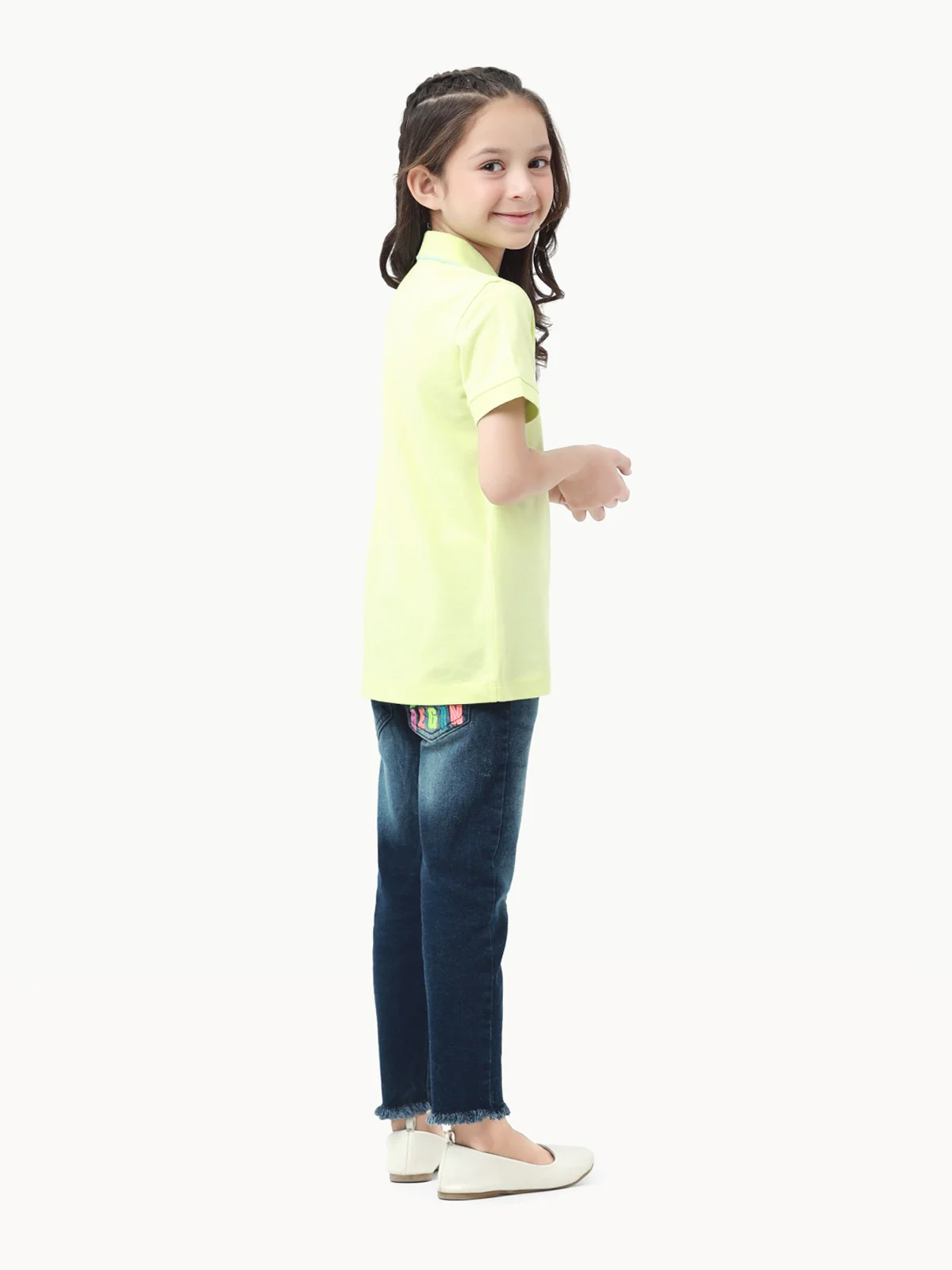 Girl's Light Yellow Polo Shirt - EGTPS23-002 - Image 4