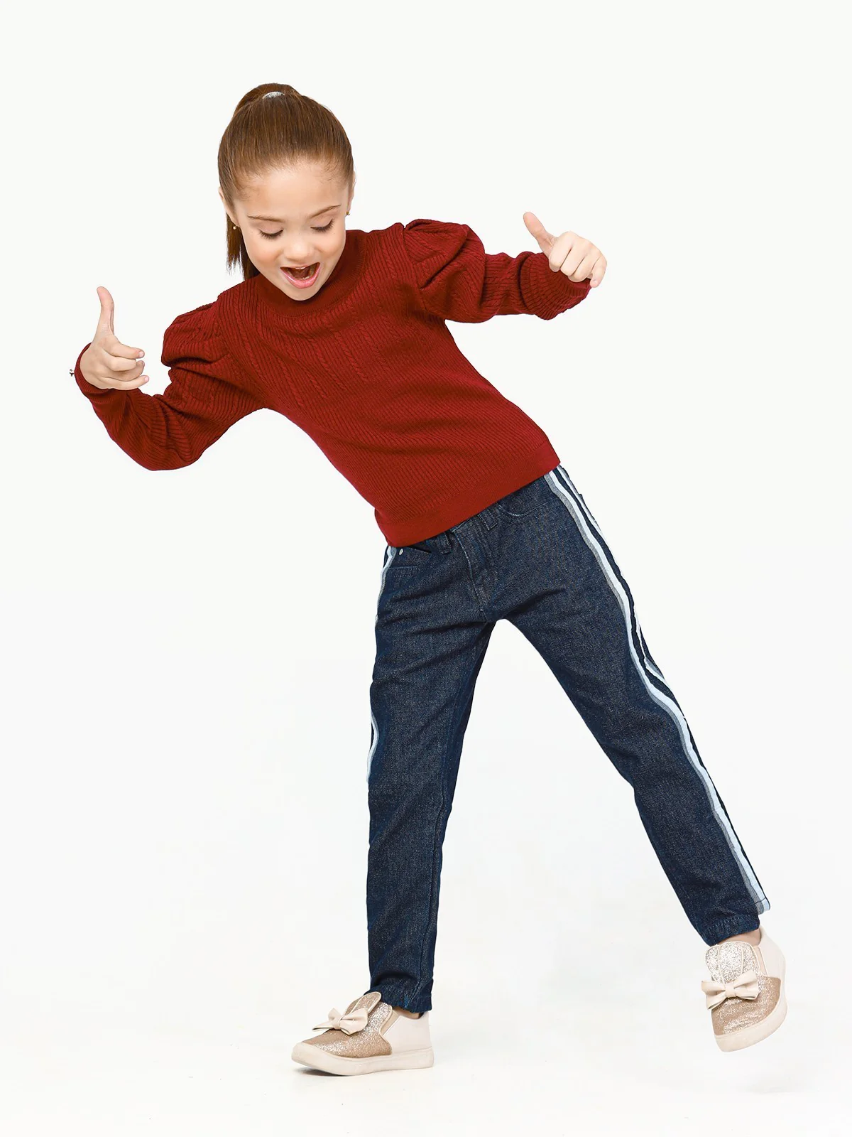 Girl's Magenta Sweater - EGTSWT22-002 - Image 2
