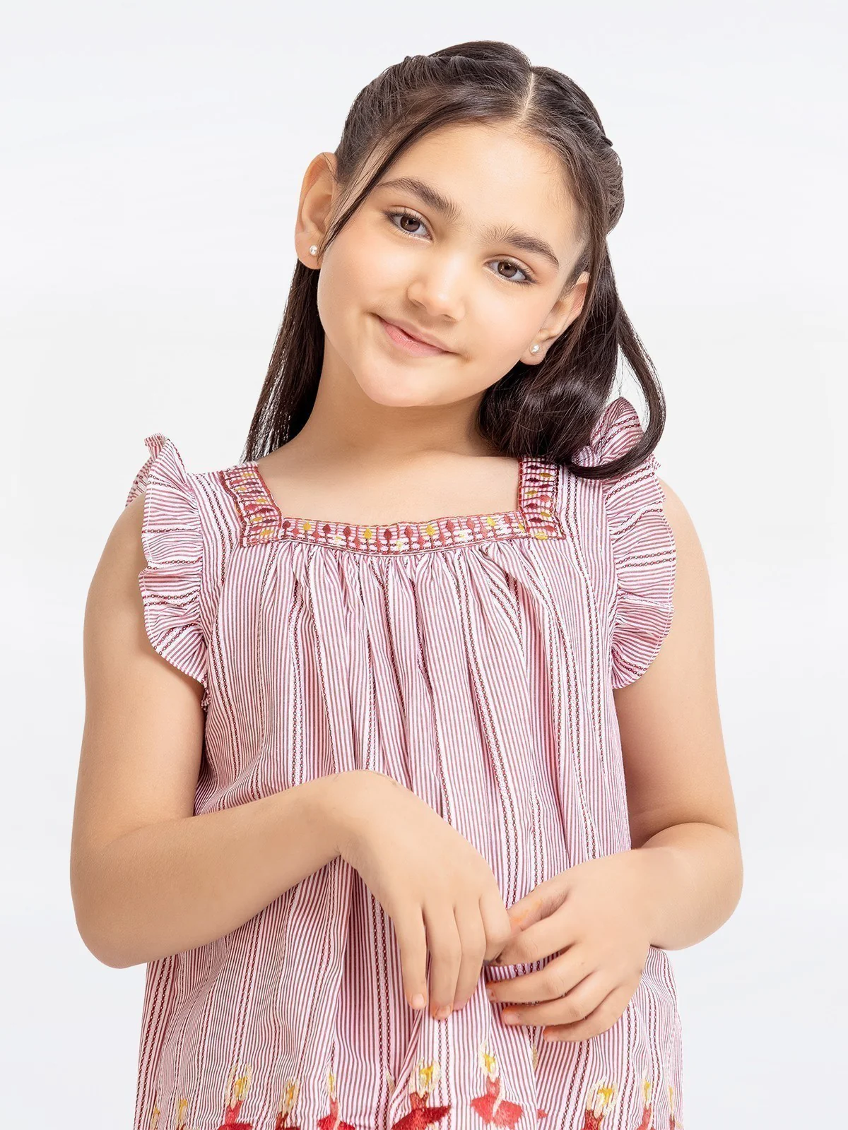 Girl's Maroon & White Co-Ord Sets - EGTCS23-011 - Image 2