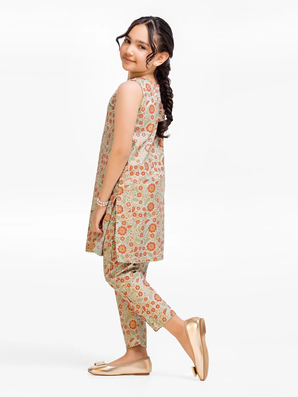 Girl's Cotton Silk Co-ord Set - EGTKP23-70713ST - Image 3