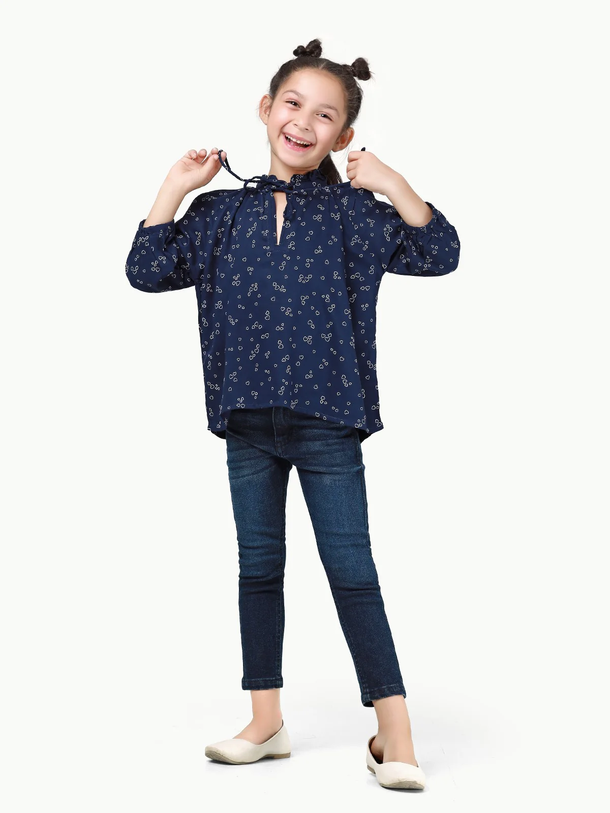 Girl's Navy Blue Fusion Top - EGTFT22-100015